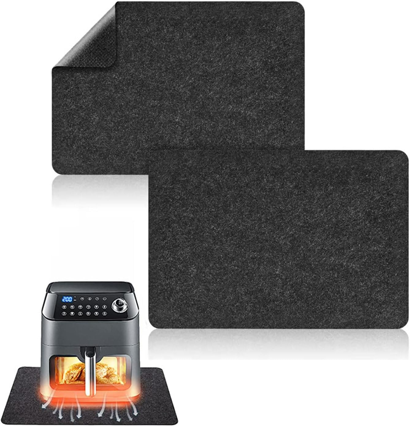2PCS Heat-Resistant Mat for Air Fryer, Coffee Maker, Kitchen Counter - Non-Slip Countertop Protector and Appliance Moving Mat, 43 * 30Cm (2) image number 1