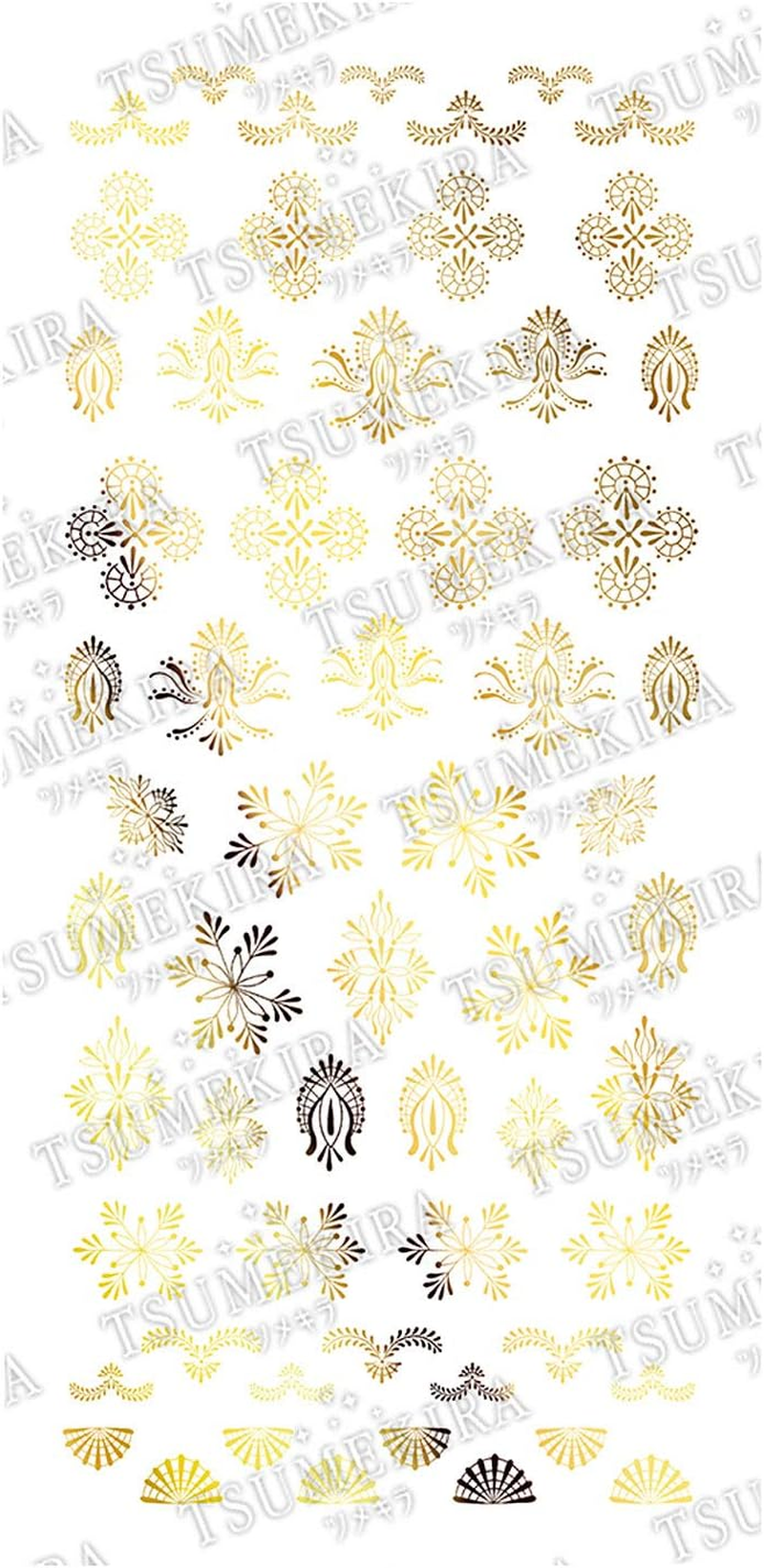TSUMEKIRA SG-YUU-102 Nail Stickers, Embroidery Lace, Gold (For Gel Only) image number 2