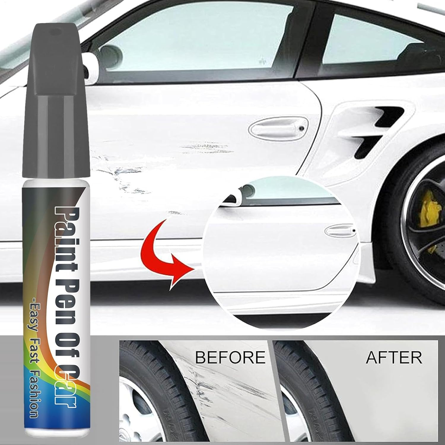 Auto Paint Repair Pen | 12Ml Portable Painting Pen for Vehicle,Auto Paint Pen, Vehicle Paint Repair Tool, Professional Car Accessories for Car Vehicle - Black image number 5