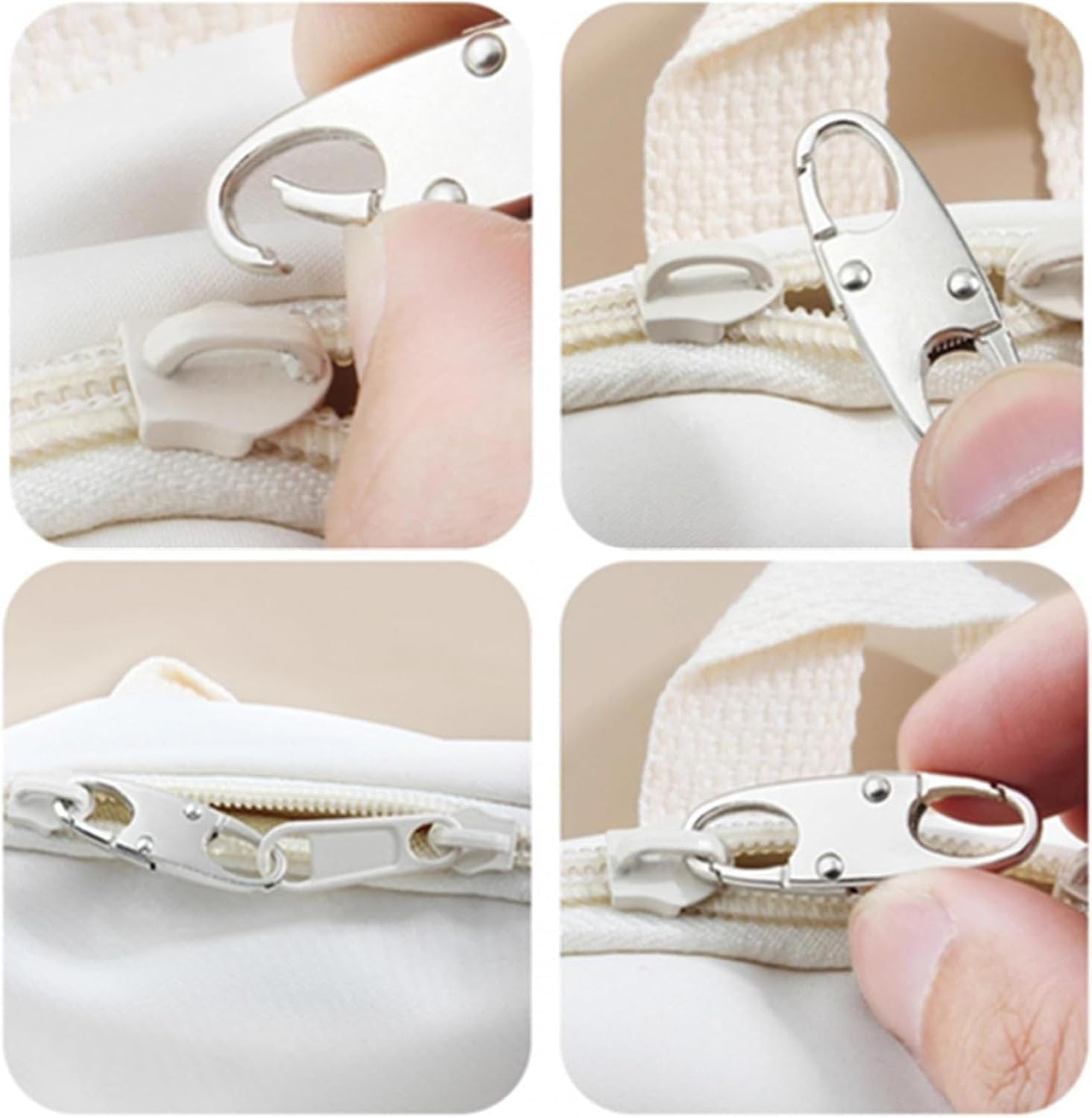 12 PCS Zipper Lock Clips, Zipper Clips anti Theft Can Make Backpack Lock,Outdoor Travel Clip,Double Opening Snap S Hooks Zippers Pull for Backpacks, Luggage & Outdoor Gear image number 1