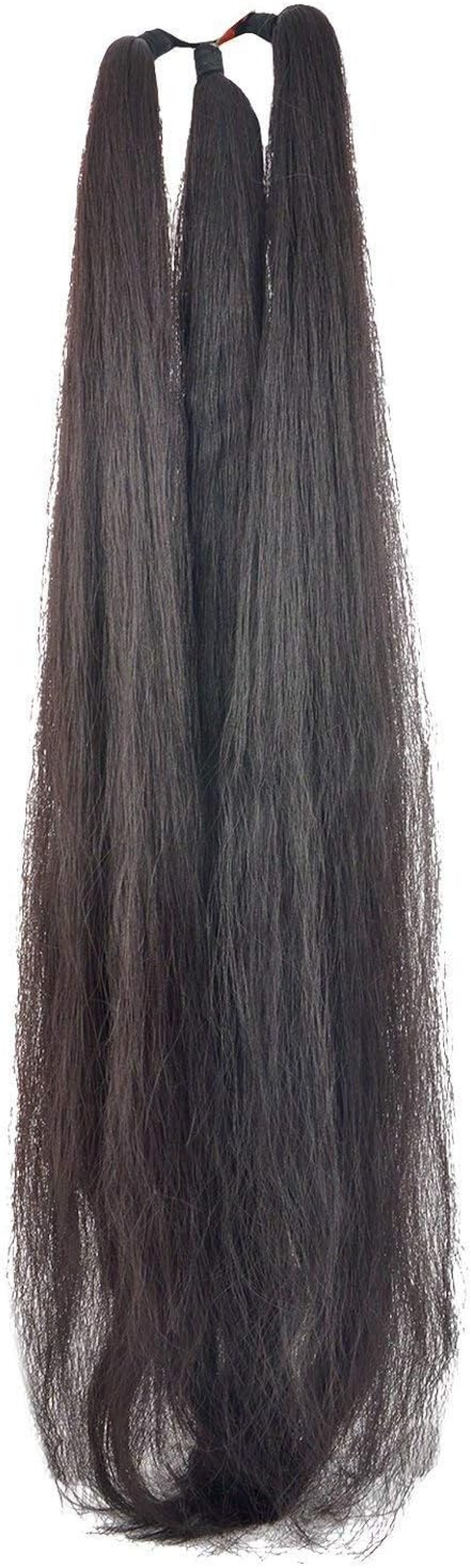 VAMA Women'S Fashion'S Thick Nylon False Hair Extension, Parandi Artificial Choti Hair for Jada Kuchulu Billalu Gantalu Set (Black 26 Inches) image number 3