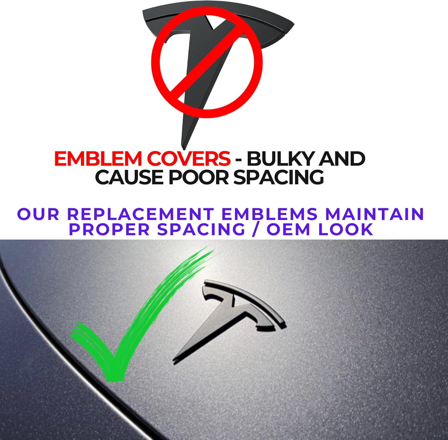 Metal T Logo Tesla Letters Performance Ludicrous Emblem Logo Decal Sticker Front Rear Tailgate in Matte Black for Tesla Model Y Juniper Launch Edition (T Logo & Tesla Letters & Juniper) - T Logo - Front image number 7