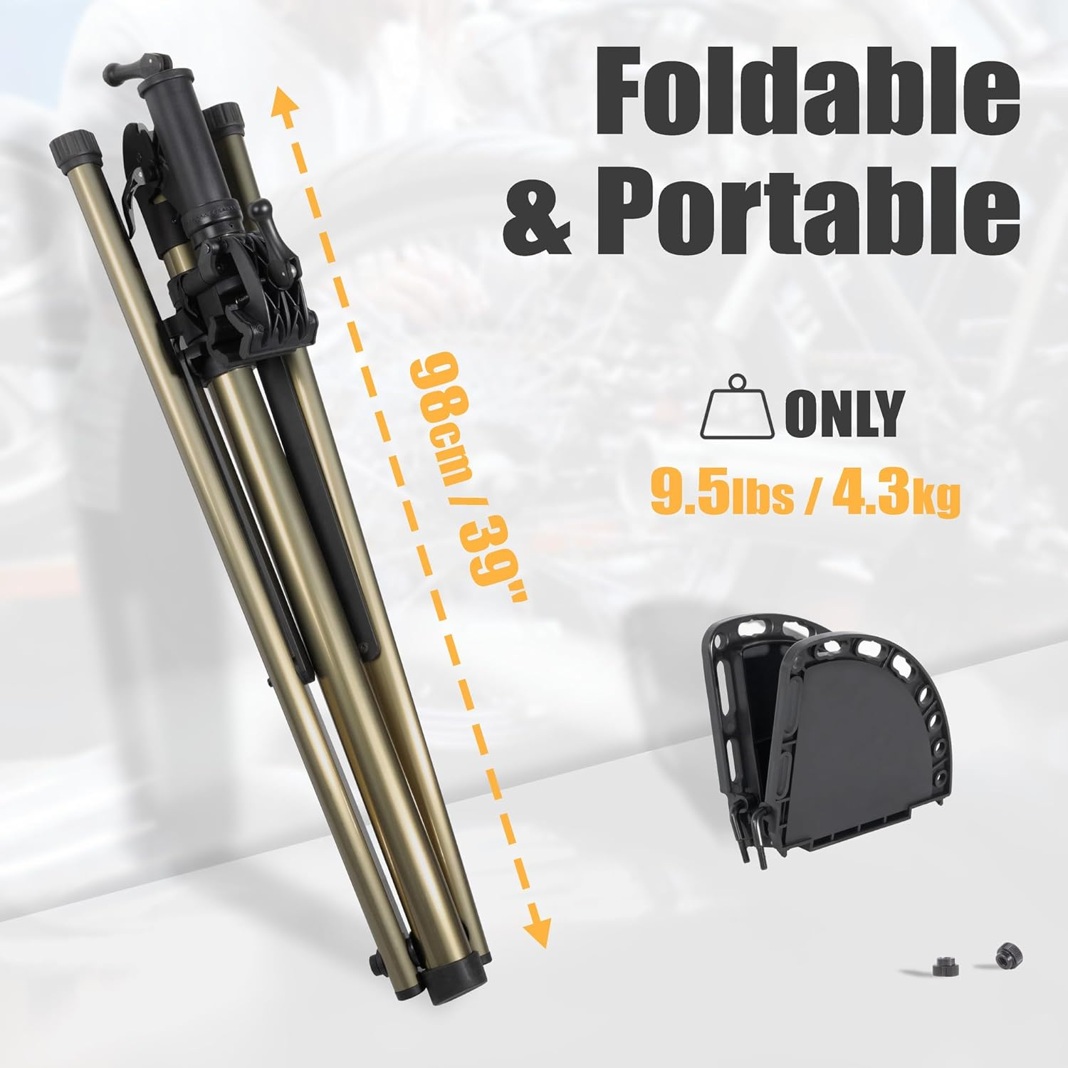 Cyclingdeal Bike Repair Stand - Home Portable Bicycle Mechanics Workstand (Max 55Lbs/25Kg) - for Mountain MTB Road Bikes Maintenance Stand with Improved Designs - Adjustable & Foldable image number 1