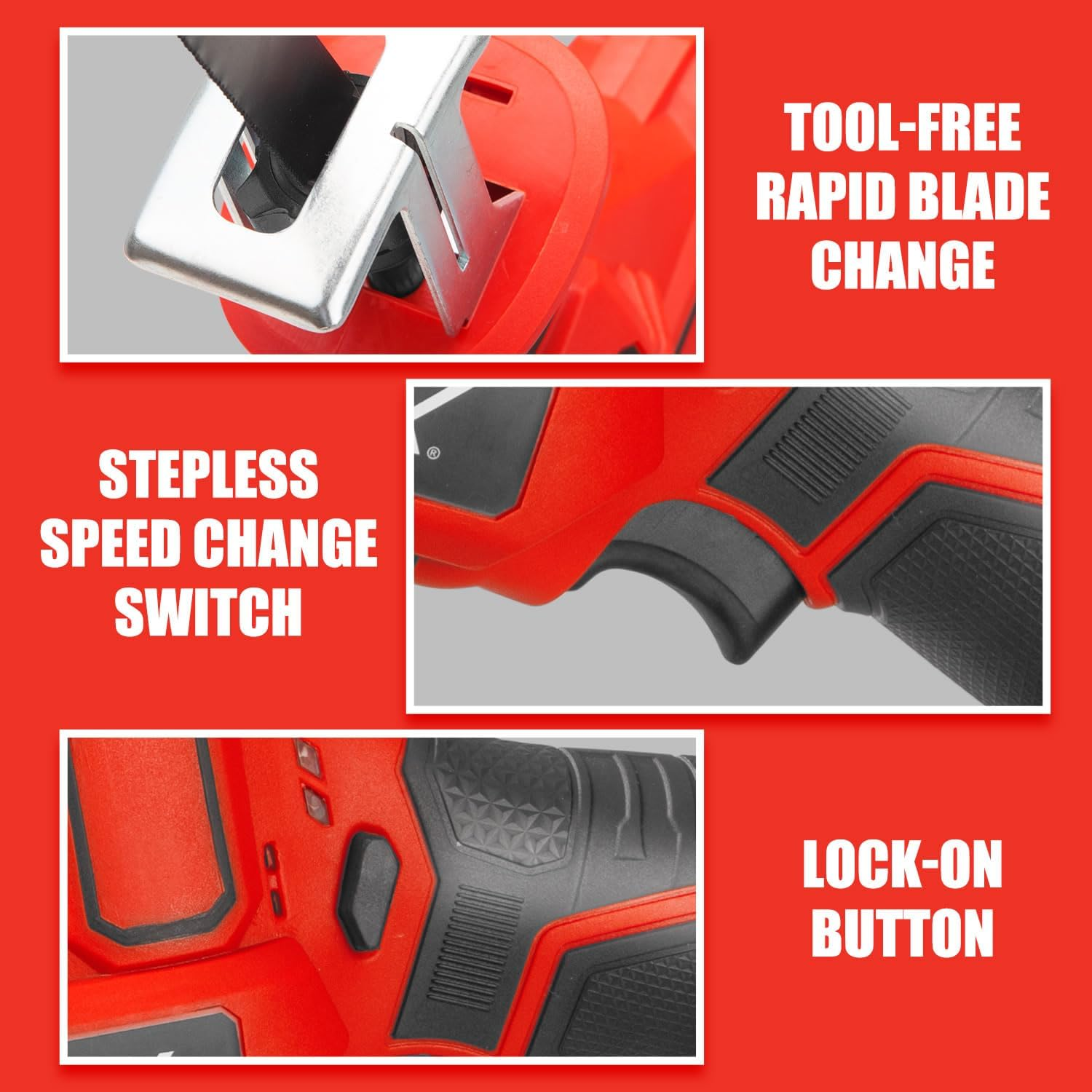 TOPEX 12V Cordless Reciprocating Saw W/ 2 Saw Blades & Clamping Claw Cutting Depth 65 Mm Skin Only without Battery image number 5