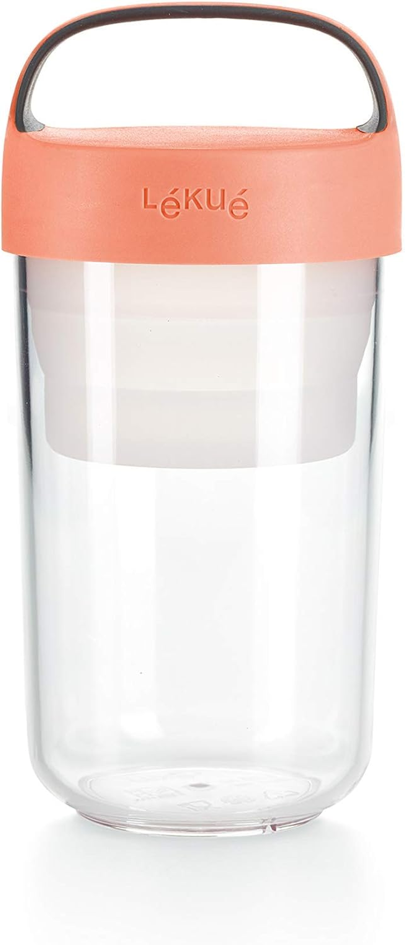 Lekue 0301014R06U150 Plastic Food Storage Container, Coral, 0301014R06U150