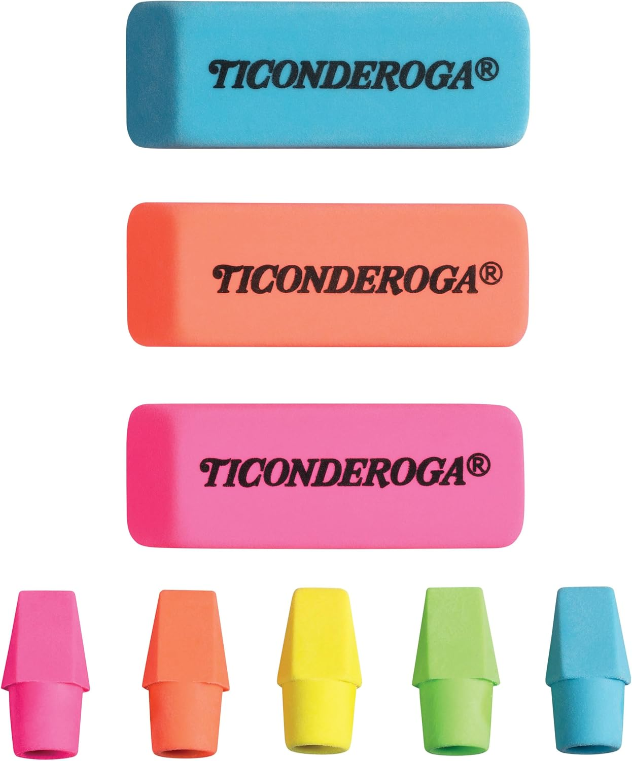 Ticonderoga Dixon Office and School Eraser Combination Set, 15 Eraser Multi-Pack, Multicolored (38931) image number 2