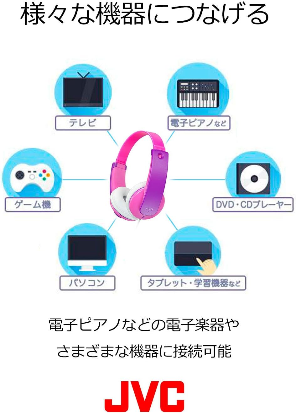 JVC Kids Red Sealed Headphones HA-KS2-R image number 1