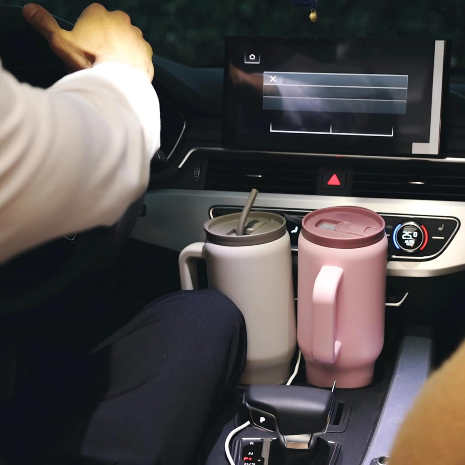 BOTTLE BOTTLE 40 Oz Tumbler with Handle and Straw,Stainless Steel Vacuum Travel Mug,Car Cup with Straw, Stainless Steel Vacuum Water Bottle for Gifts Party Office Coffee (Gray) image number 5