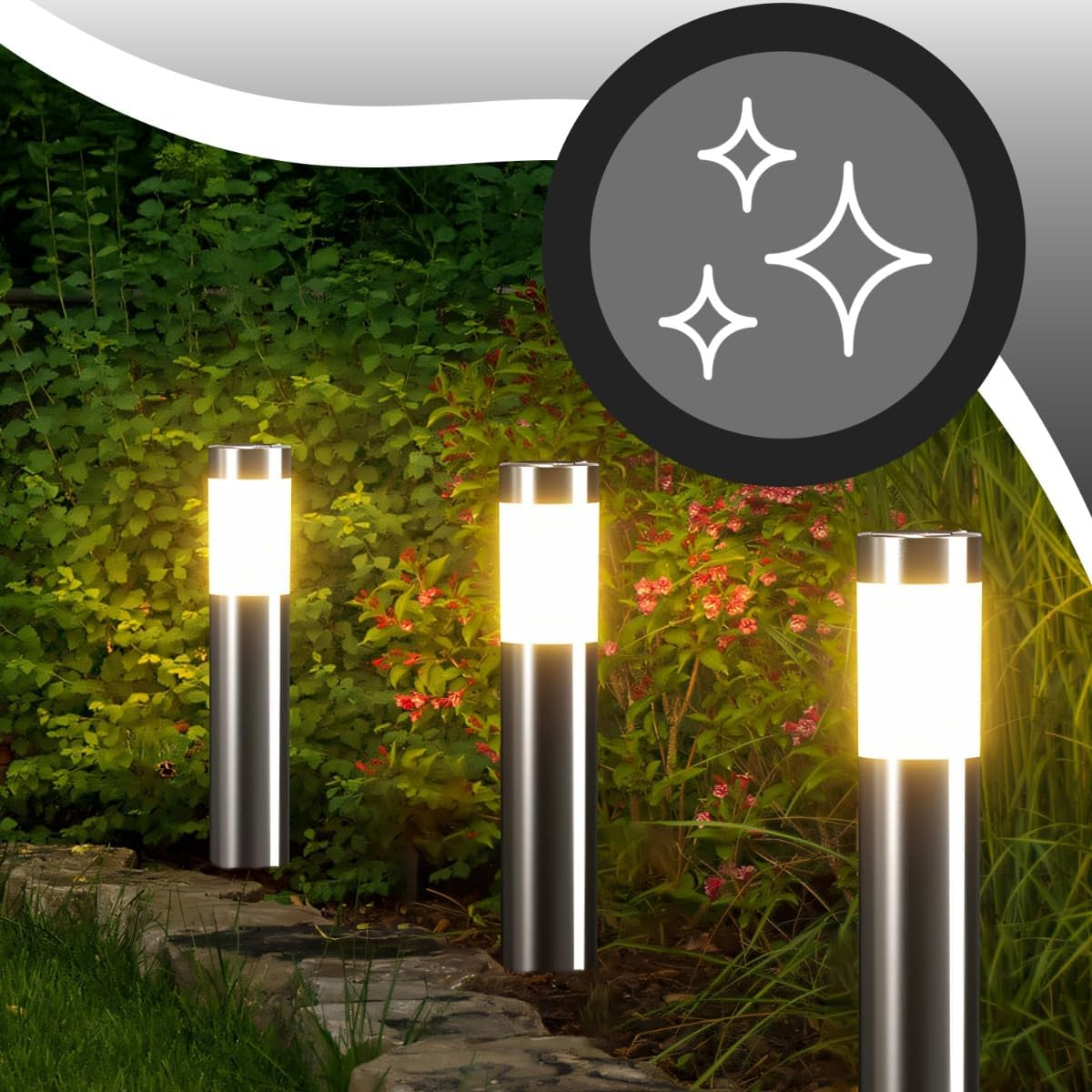 Retoo LED Outdoor Path Lamp, Path Light, Stainless Steel IP44 - Garden Lamp with E27 Socket 230 V, Standing Lamp for Outdoors, Weatherproof Outdoor Light, Garden Light, Outdoor Path Lighting image number 3