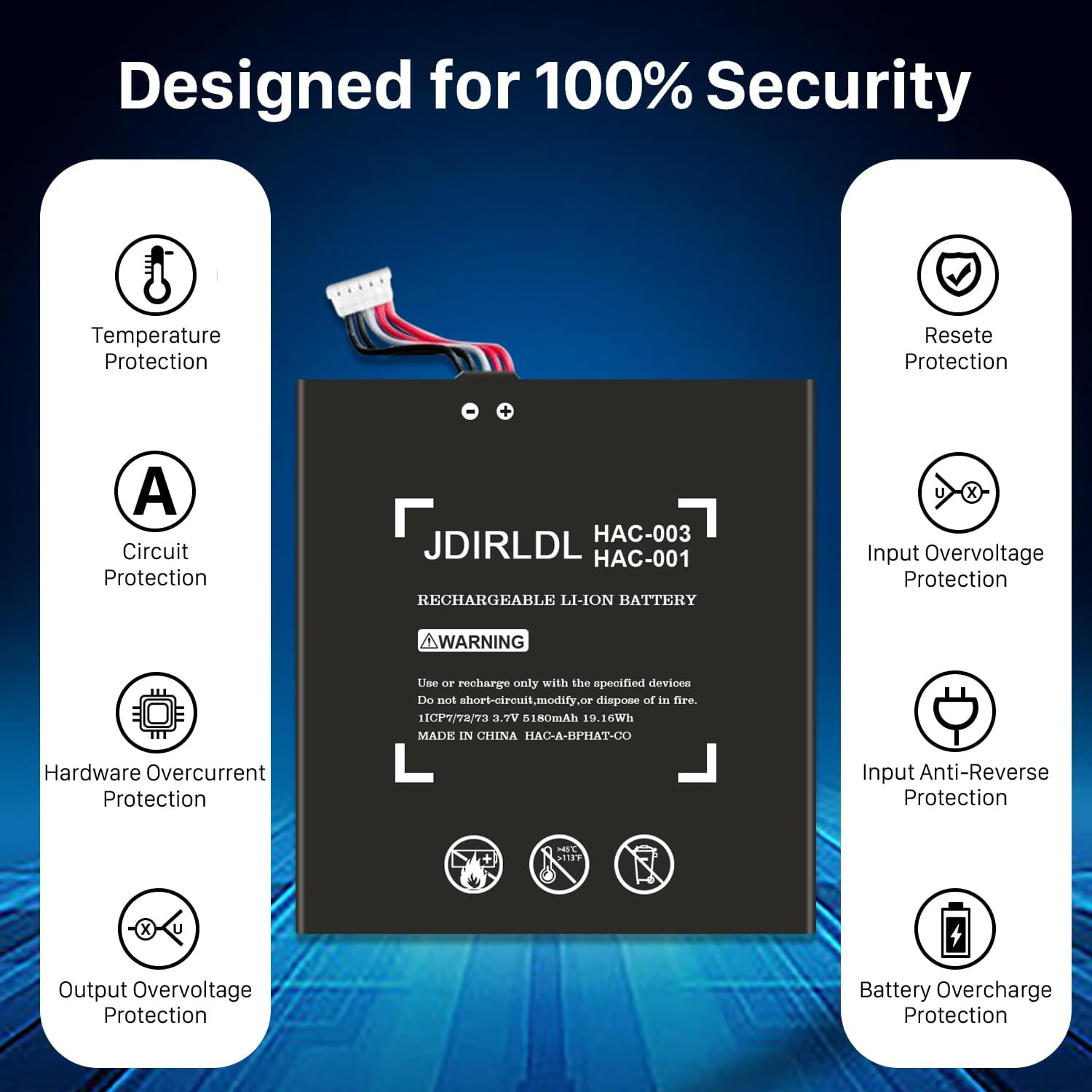 Battery for HAC-003, [2025 Upgraded] 5180Mah Replacement Battery for Nintendo Switch 2017 Game Console HAC-001 HAC-A-BPHAT-C0 HAC-S-JP Internal Battery image number 4