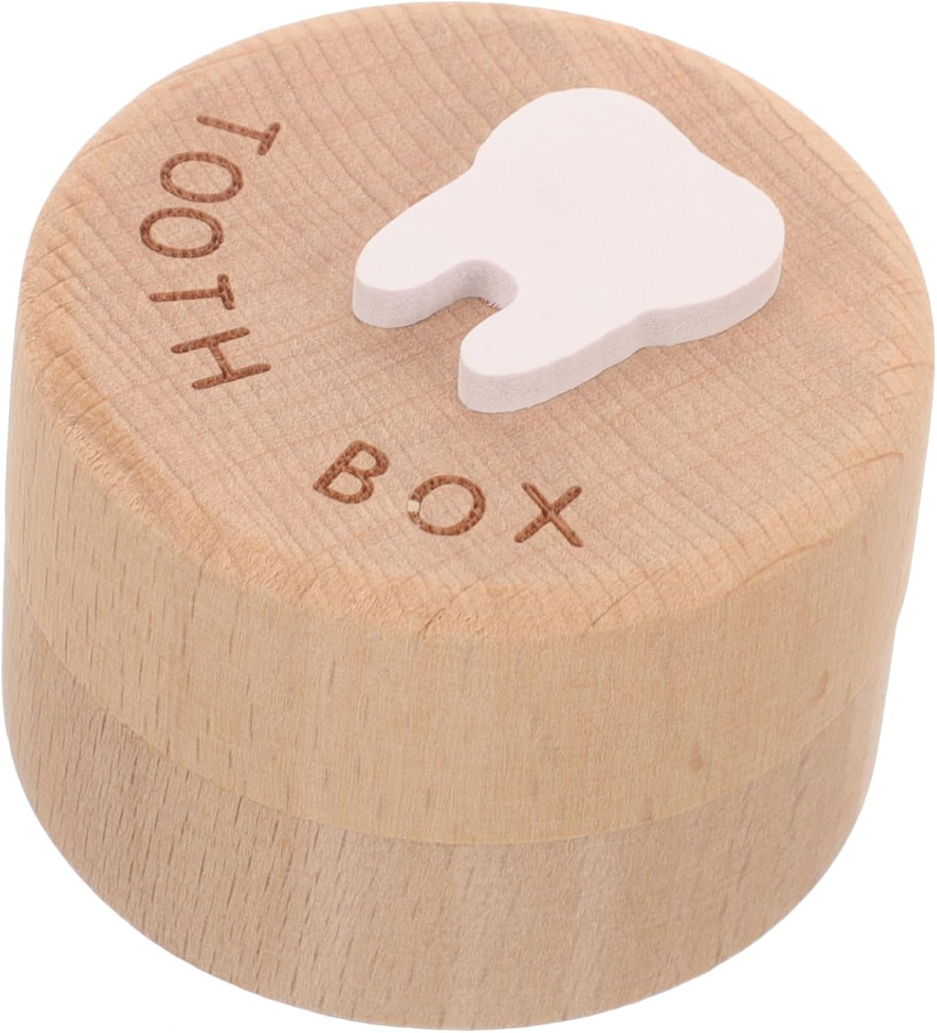 Baby Tooth Box Wooden Keepsake Tooth Holder Storage Container Natural Wood Souvenir Organizer for Boys and Girls and Baby Hair Storage image number 5