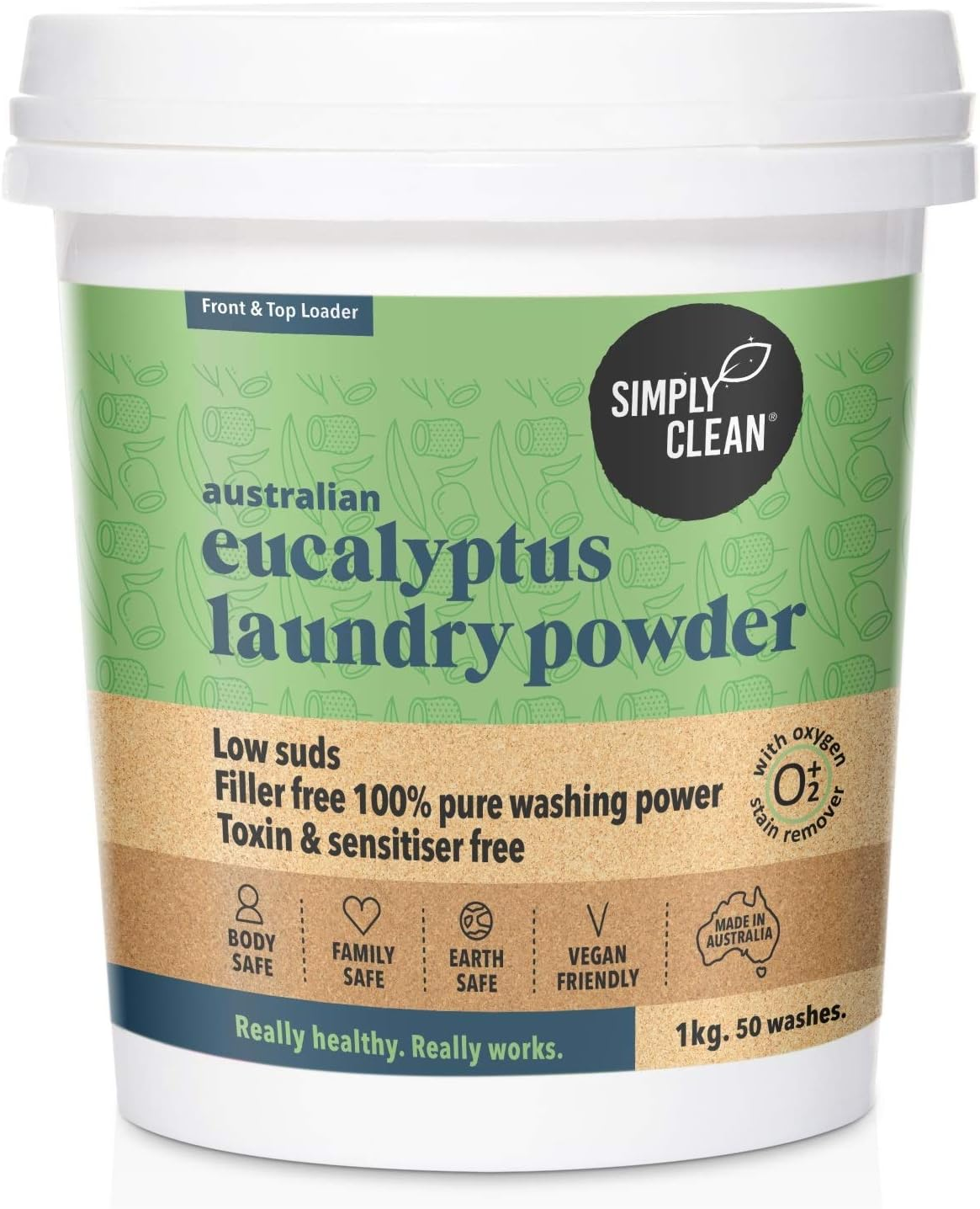 Simply Clean Australian Eucalyptus Laundry Powder 1Kg
