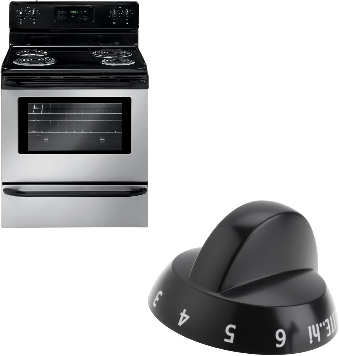 Create Idea 4Pcs Range Top Burner Knob 316220009 Compatible with Frigidaire Compatible with Tappan Black image number 5