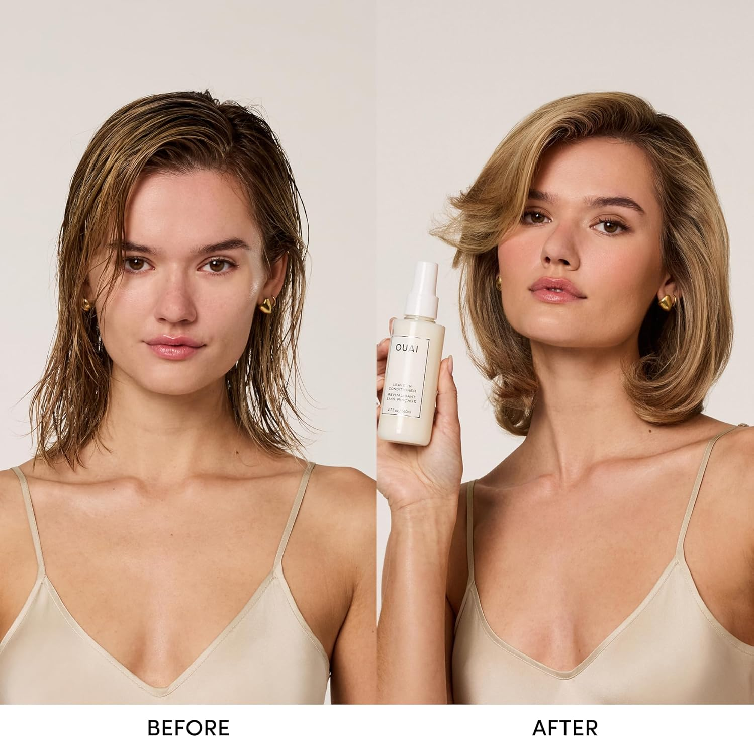 OUAI Leave in Conditioner & Heat Protectant Spray - Prime Hair for Style, Smooth Flyaways, Add Shine and Use as Detangling Spray - No Parabens, Sulfates or Phthalates (1.5 Oz) image number 6