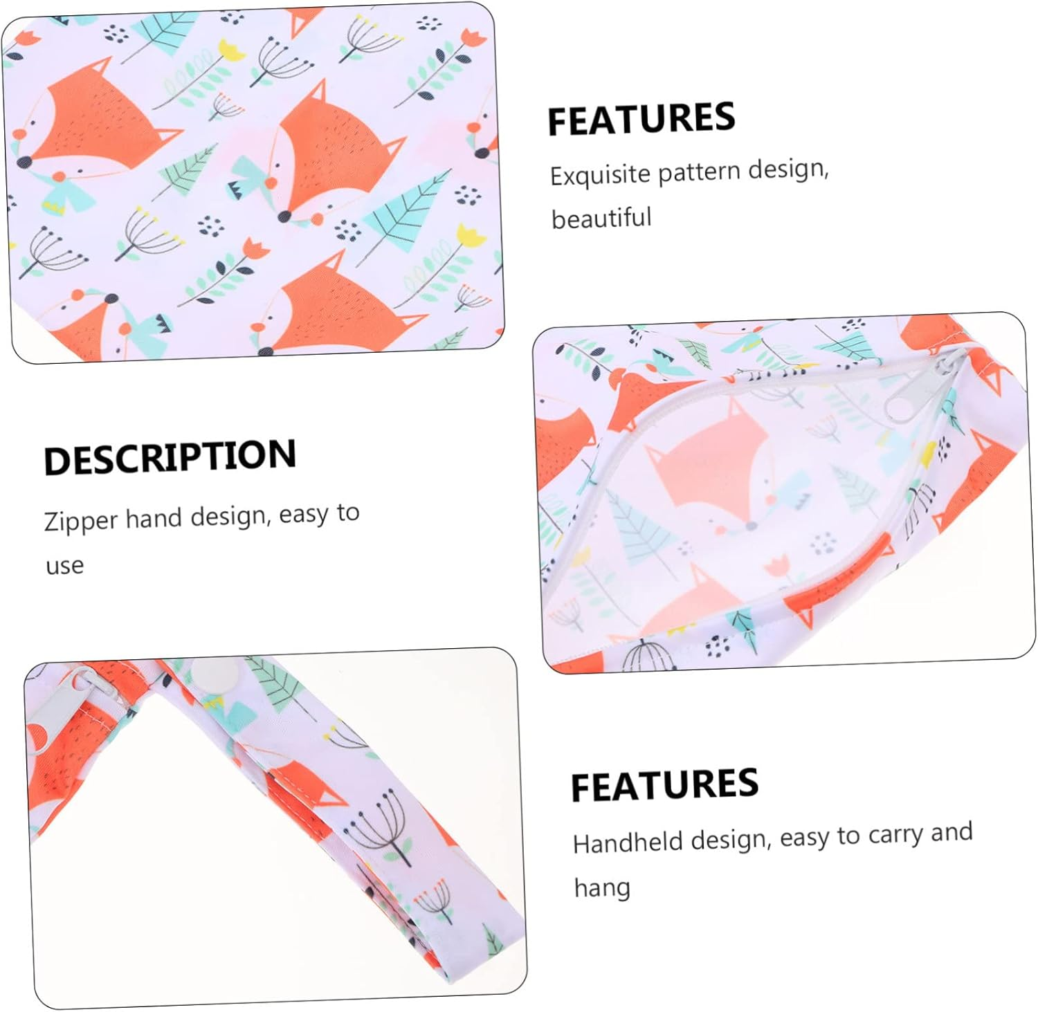 1Pc Portable Diaper Storage Bag Reusable Pocket Organizer for Boys and Girls Nappies Compact Travel Pouch for Wet Dry Diapers Lightweight Care image number 4