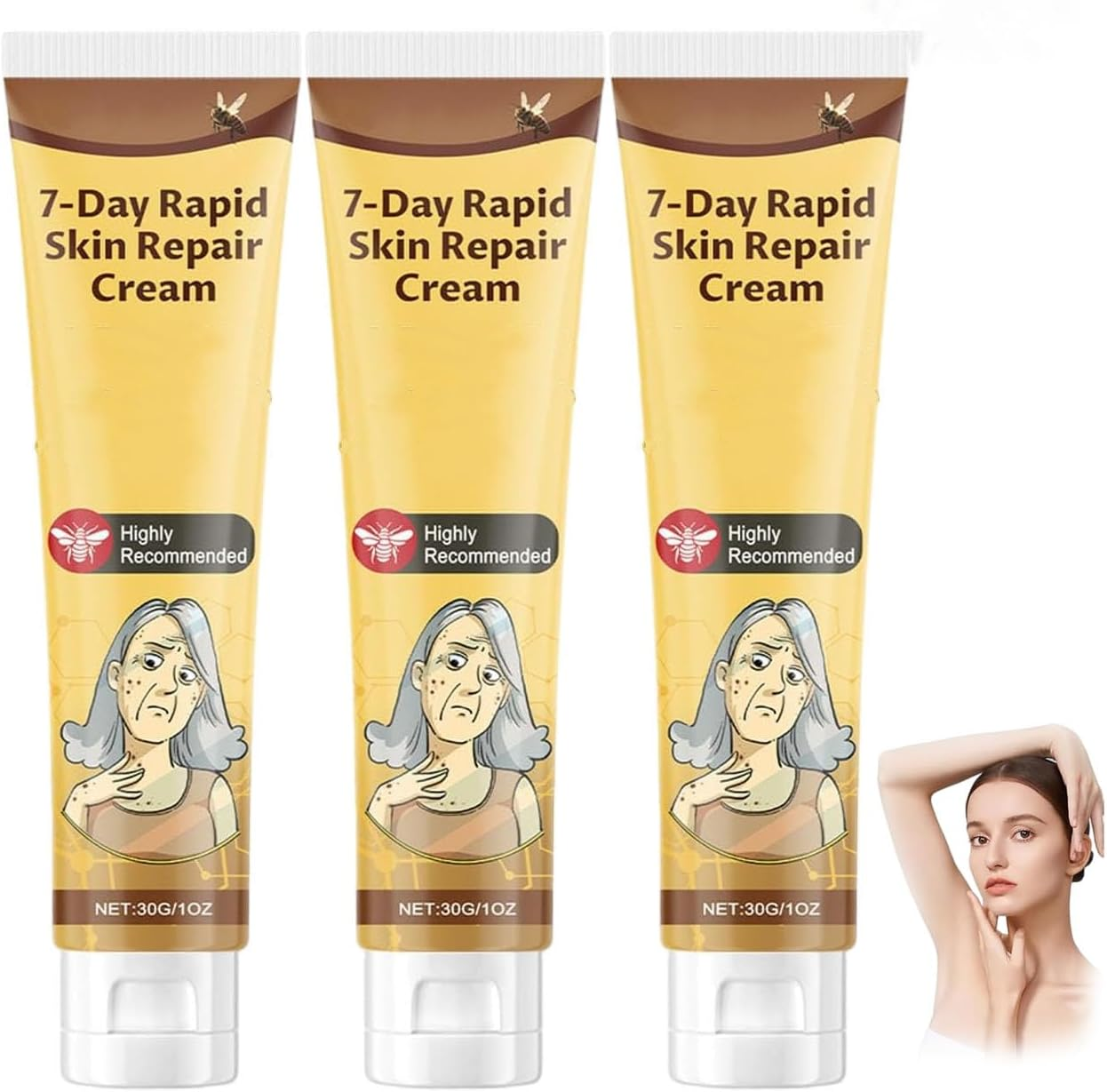 7-Day Rapid Skin Repair Cream, Intense Skin Cream, Firming and Rejuvenating Skin, Hydrating and Moisturizing for All Types, Anti-Wrinkle & Brightening, Gentle and Nourishing, Firming (5PCS)