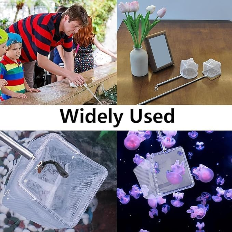 Aquarium Shrimp Net Tiny Fish Tank Net, 2Pcs Fish Tank Extender Shrimp Net Shrimp Catch Net,Fish Tank Shrimp Net Shrimp Fishing Net Mesh Aquarium Fishing Net Shrimp Mesh Net with Extendable Handle image number 2