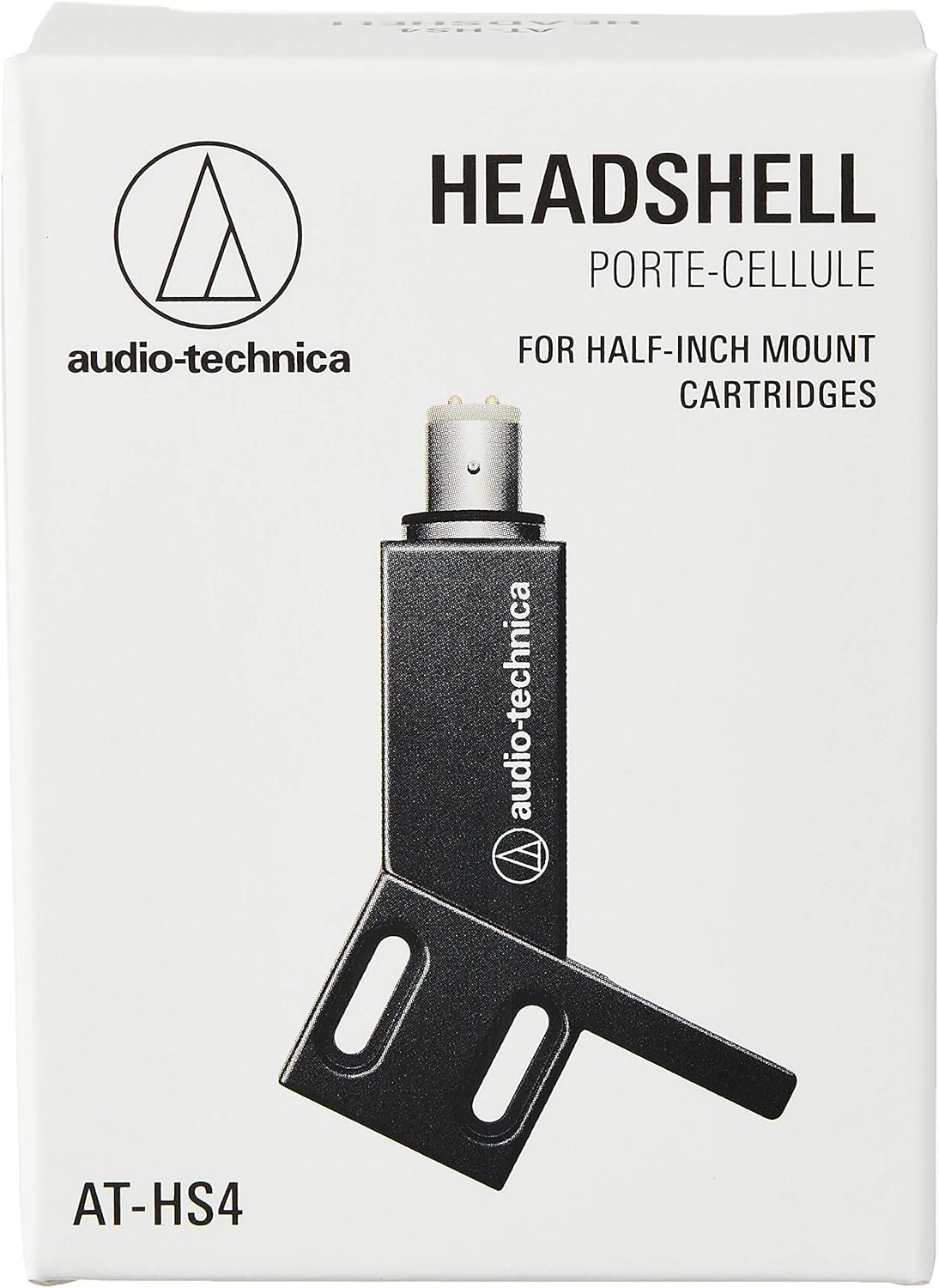Audio Technica AT-HS4BK Universal Headshell with Finger Lift 1/2" Mount for 4-Pin Tonearms Aluminum Includes Mounting Screws (Angled for Strait Tonearms) (Black) image number 4
