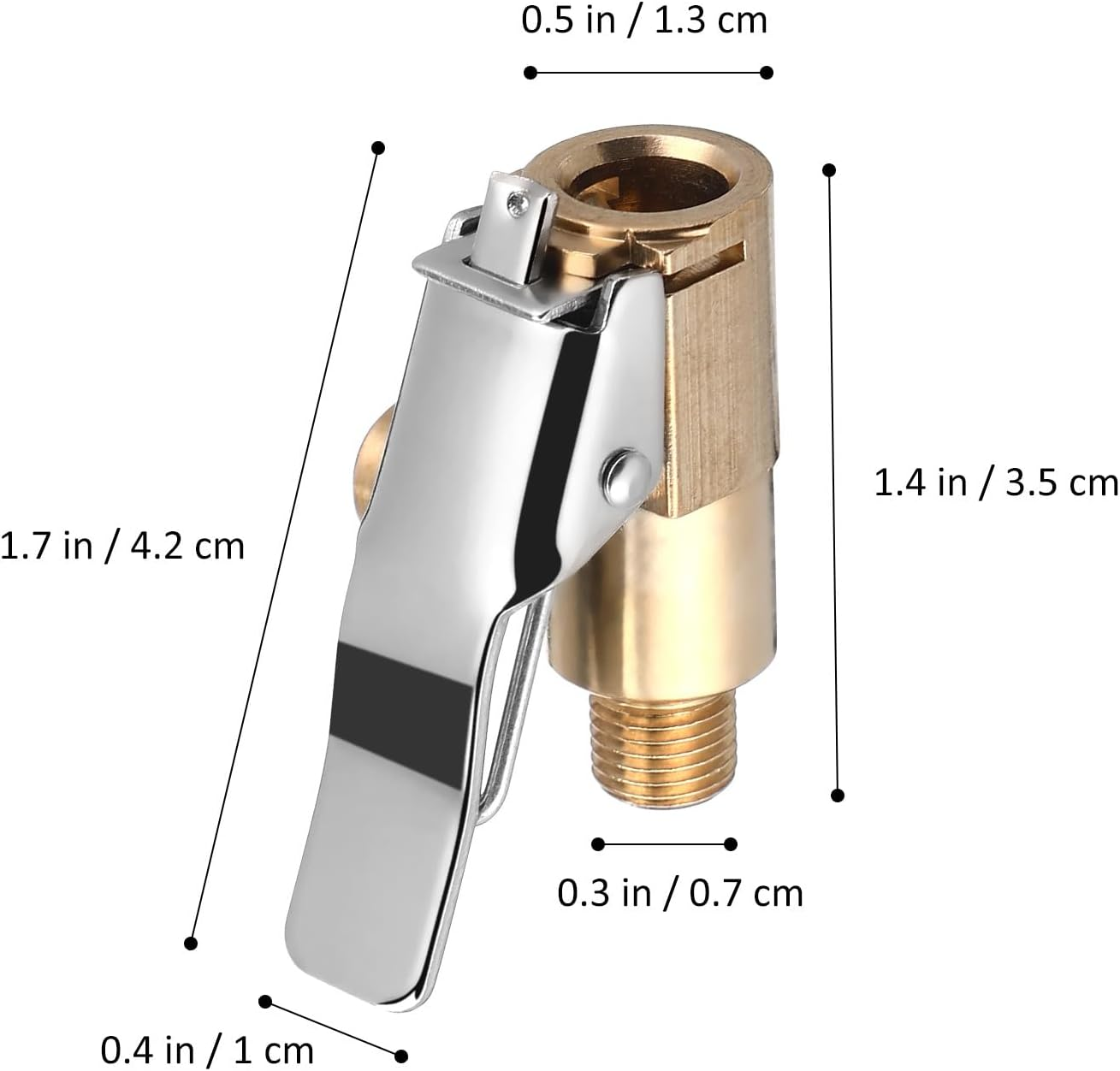 Sosoport 2Pcs Locking Tire Air Chuck Quick Connect Inflator Attachment for Car and Motorcycle Tires Straight Screw-On Air Chuck Compatible with and Bike Accessories image number 1