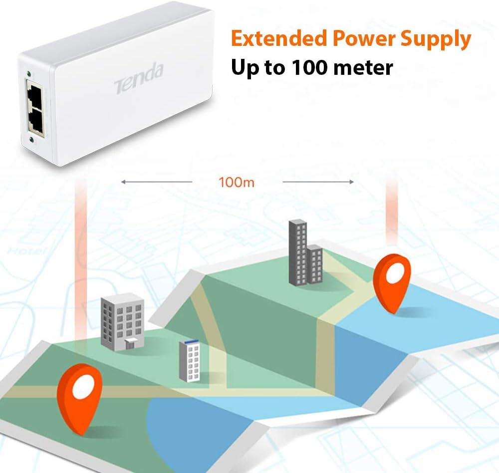 Tenda Poe Injector Poe30G-At 51V GE Poe+ Injector image number 6