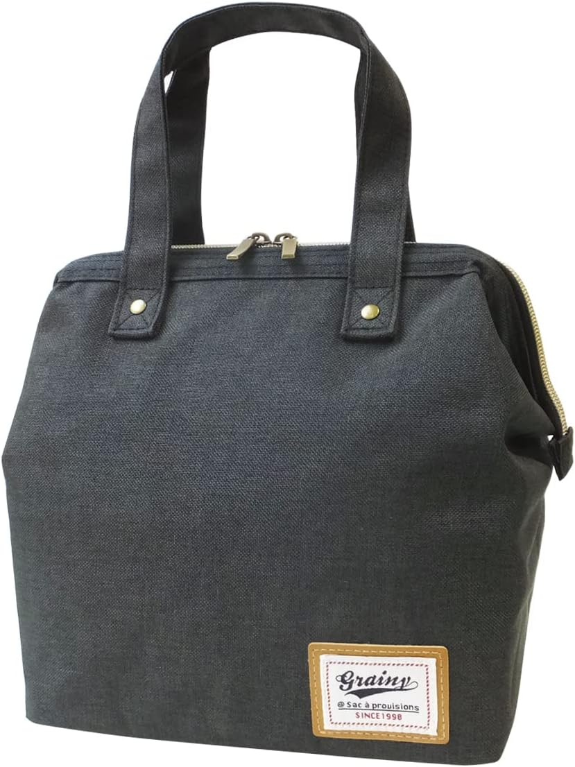 At First AF6049 Lunch Bag, Cold Retention, Handbag, Cute, Women'S, Stylish, Bento Box, for Work or School, Men'S, Lunch Box, Large Capacity, Cold Storage Bag, Simple, L Size, Gray