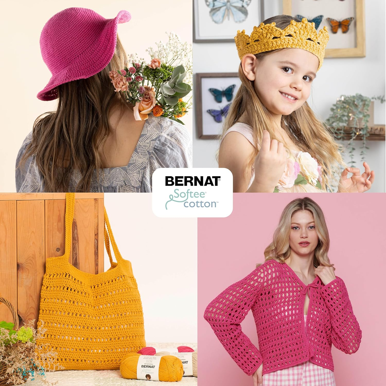 Bernat Softee Cotton Sandstone Yarn - 3 Pack of 120G/4.25Oz - Nylon - 3 DK (Light) - 254 Yards - Knitting, Crocheting & Crafts image number 2