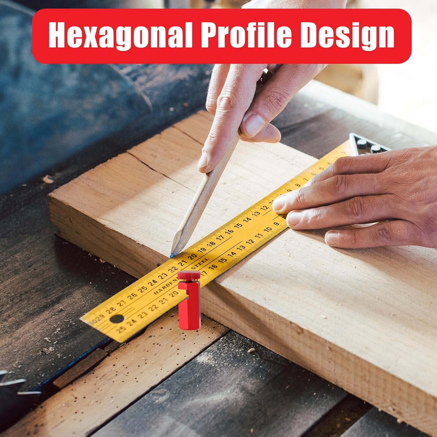 Pack of 2 High Stair Gauges for Carpenter'S Angle with Holder and Carabiner, Carpenter'S Gauge for Quick Angle Stair Teaching Knobs, Carpenter'S Angle Stops for Carpenter'S Square and Circular Saw image number 4