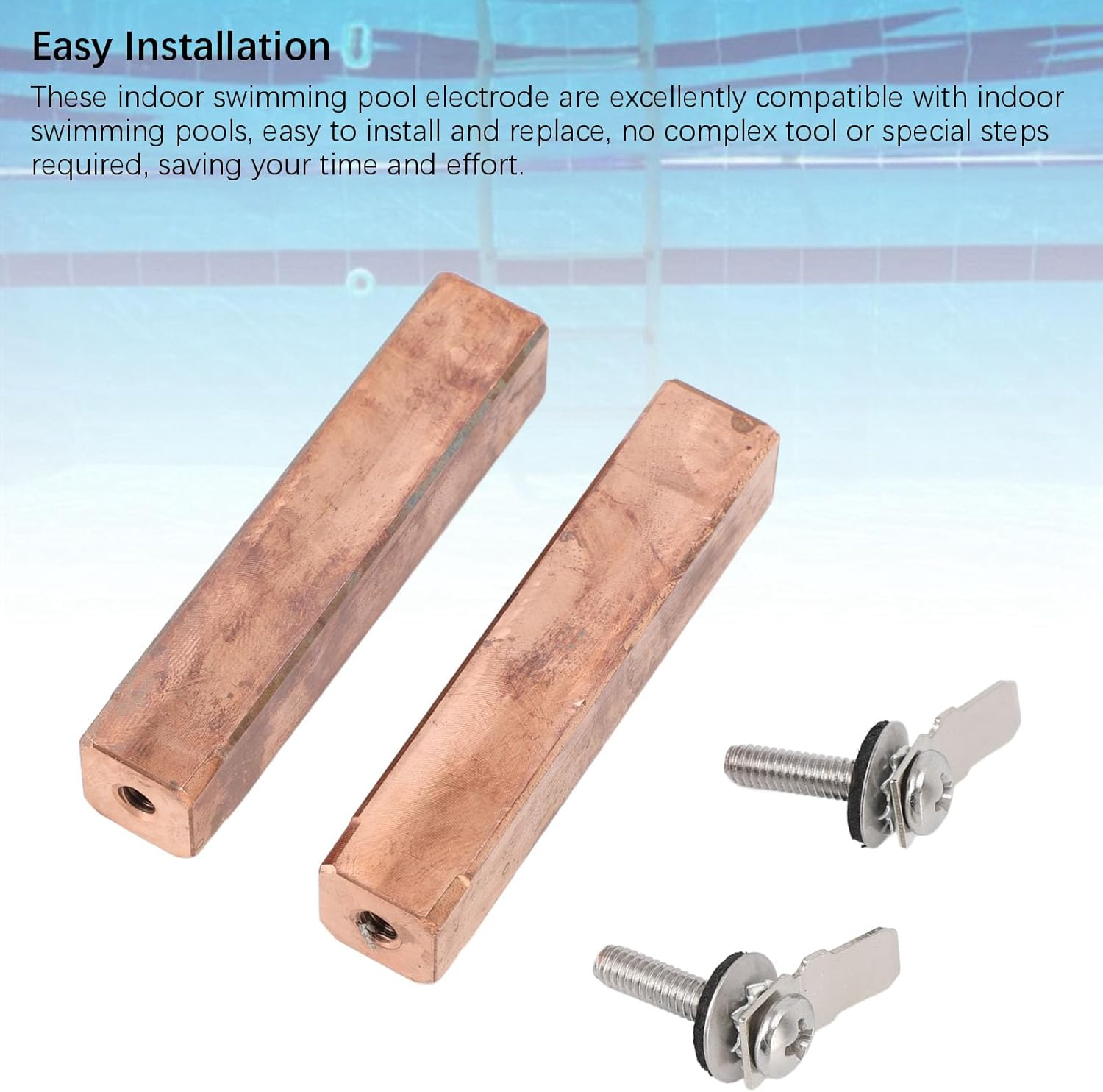 Swimming Pool Copper Electrodes Compatible with Power Ionizer Chamber, Effective Ionization Low Power Consumption Replacement Electrodes, Ensure Water Cleanness image number 4