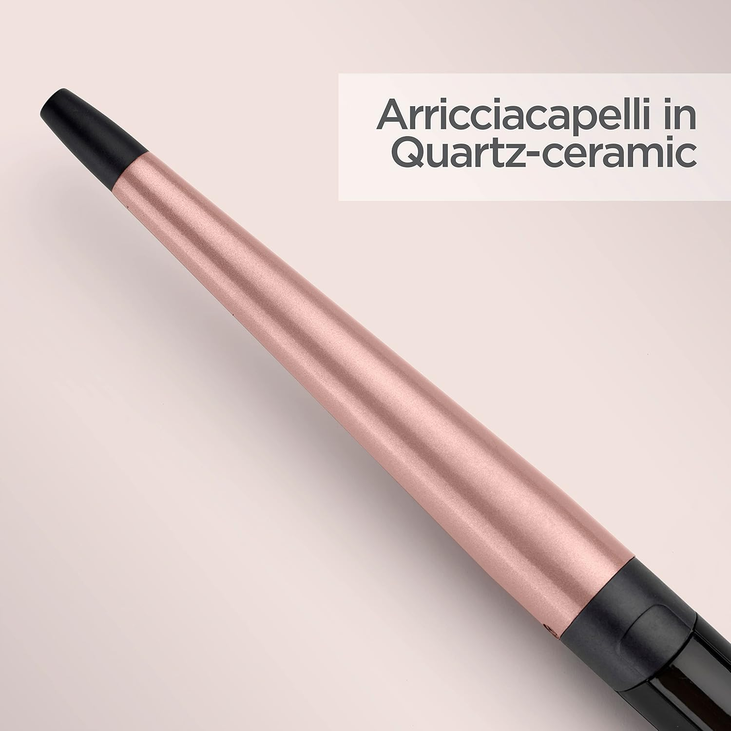 Babyliss Rose Quartz Conical Wand 13-25 Mm Conical Curling Iron for Natural Curls and Beach Waves, Pink Black, C454E image number 2