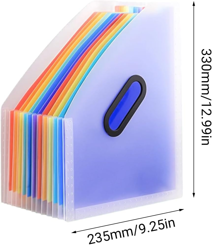 AIMALL 2 Pack Vertical Expanding File Folder &ndash; 12-Pocket Accordion Document Organiser, Transparent Colour, Multi-Layer Telescopic A4 Storage, PP Material, 9.25 X 12.99 In image number 4