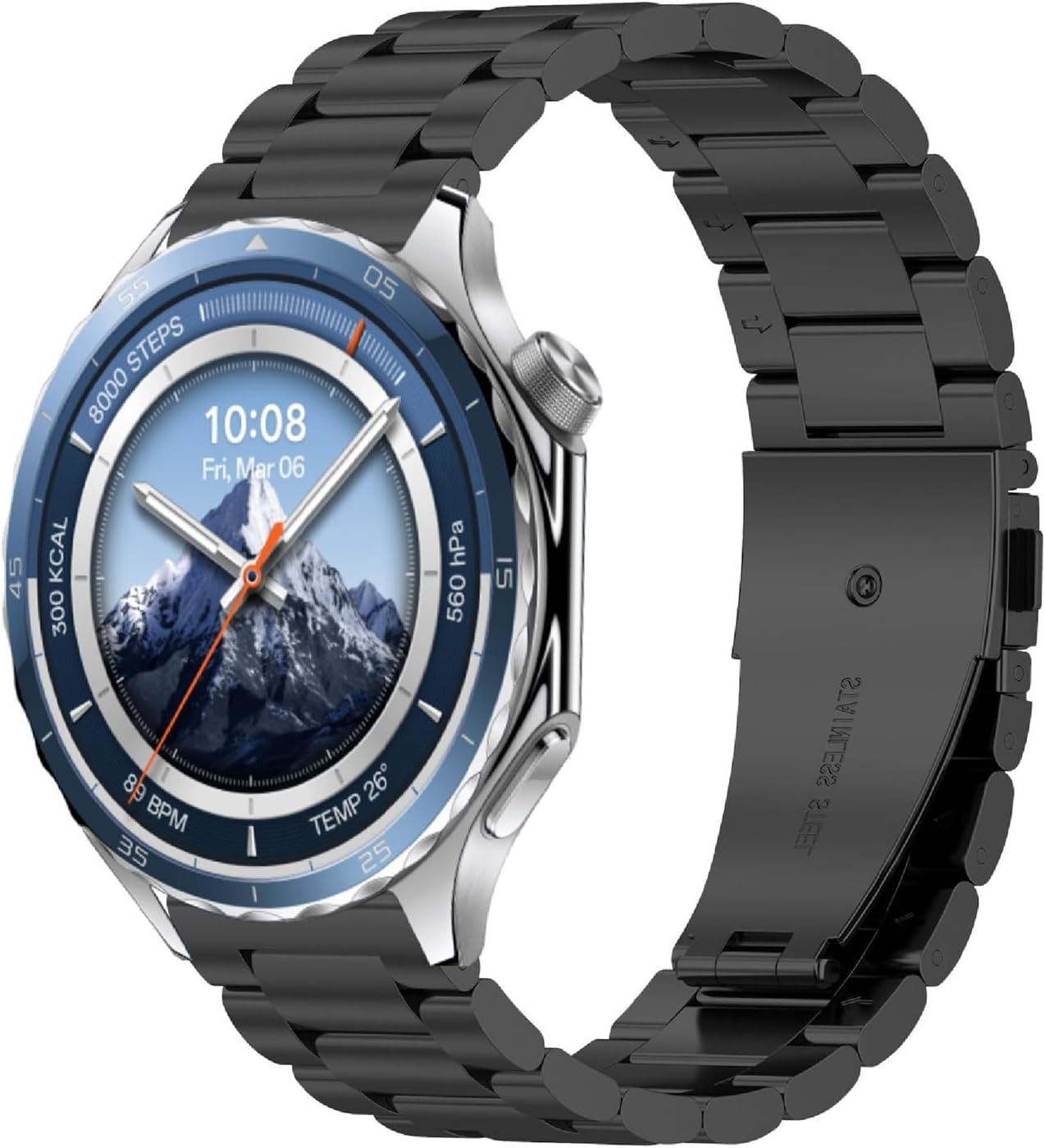 GIOPUEY Strap Compatible with Oneplus Watch 3, Stainless Steel Strap, Wear-Resistant, Stylish, Replacement Strap