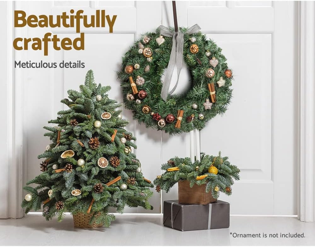 Jingle Jollys Christmas Wreath Garland 60Cm, Diameter Garlands, Decorations Holiday Party Gift Home Garden Store Decor, 2Ft Green 420 Tips Thick Foliage Flower Vine Wreath Assembly Free image number 5