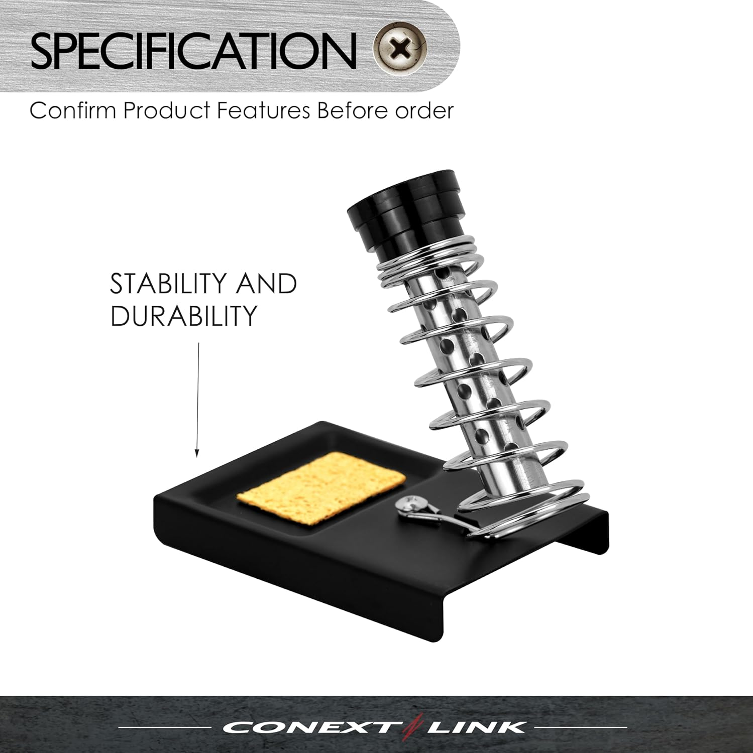 Conext Link 1Pc Soldering Iron Stand Spring Holder Support Station Solder Gun Sponge Metal （87075） image number 3