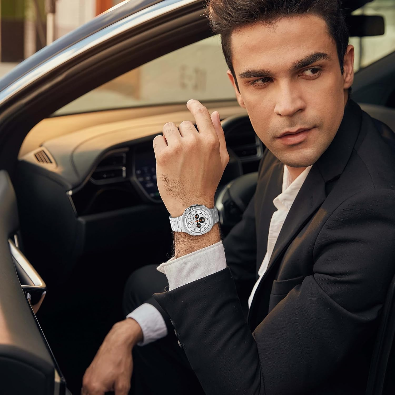 Metal Band Compatible with Samsung Galaxy Watch 8 40Mm 44Mm/8 Classic 46Mm Band Men Women, Titanium Stainless Steel Chain Strap with Folding Clasp for Galaxy Watch 8 Bands image number 6