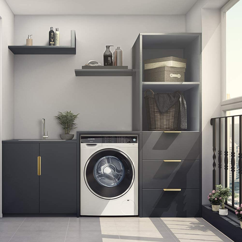 10 Pack Modern Style Finger Edge Pull Furniture Drawerhandles Hidden Cabinet Kitchen Drawer Handles Knobs, Brass, 150Mm image number 6