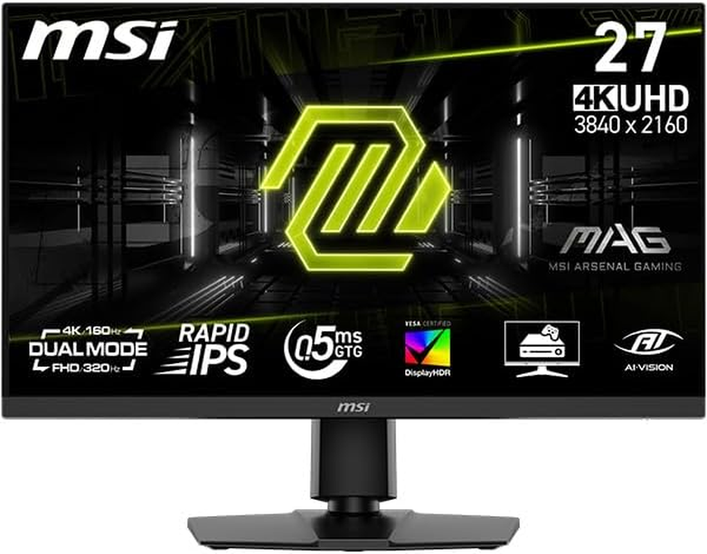 MSI MAG 272URDF E16 27" 4K UHD 160Hz / FHD 320Hz Rapid IPS Gaming Monitor - Black image number 3