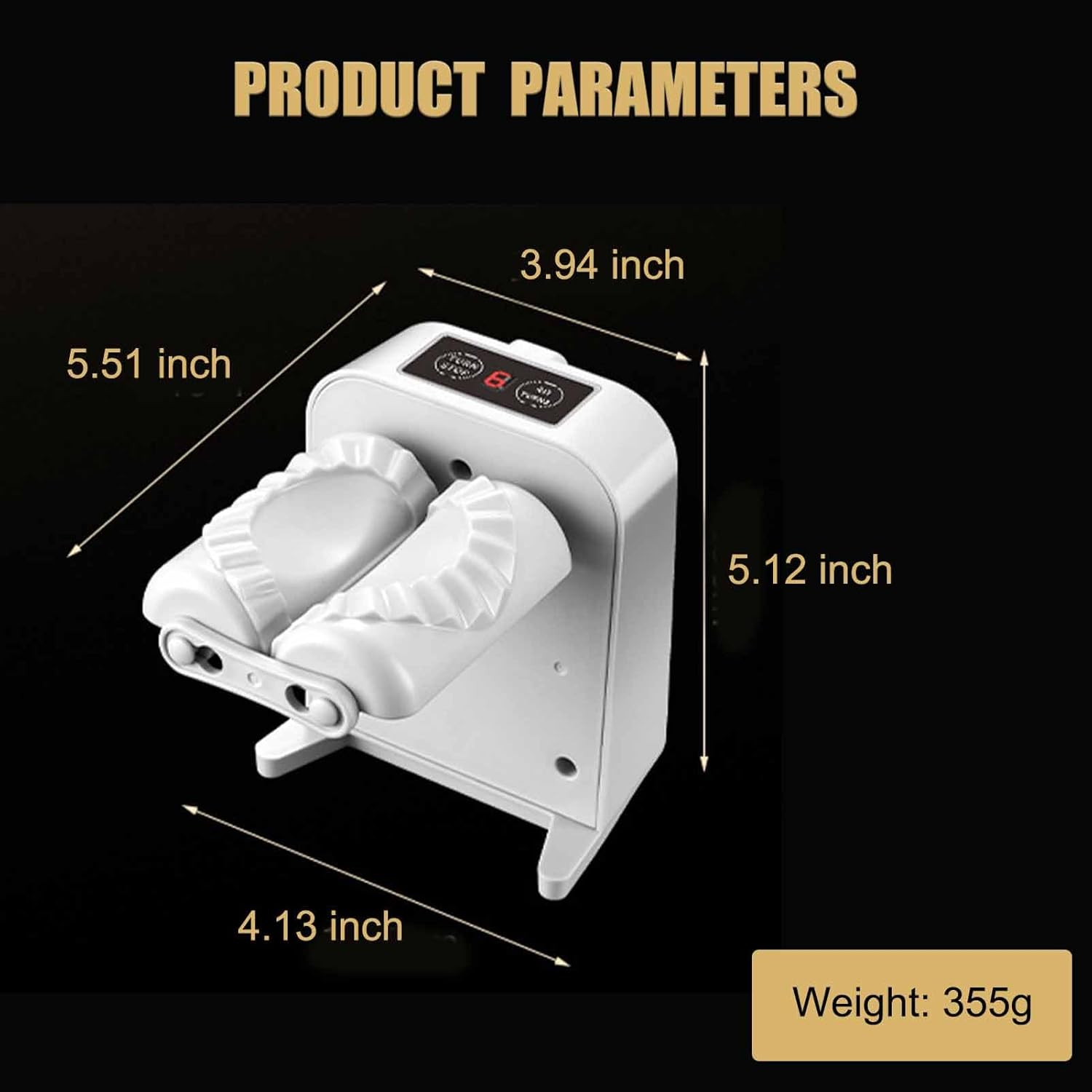 Electric Dumpling Maker Machine - Automatic, Easy-To-Use Home Appliance with Spoon and Brush, Two Modes for Quick Preparation (Grey) image number 6