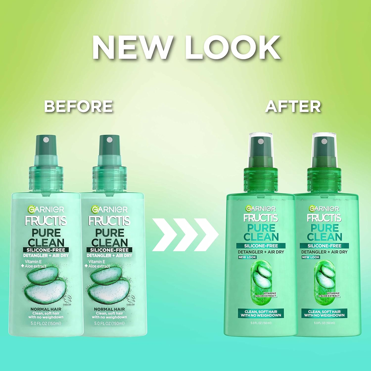 Garnier Fructis Pure Clean Detangler + Air Dry Spray, 5.0 Fl Oz, 2 Count (Packaging May Vary) image number 3