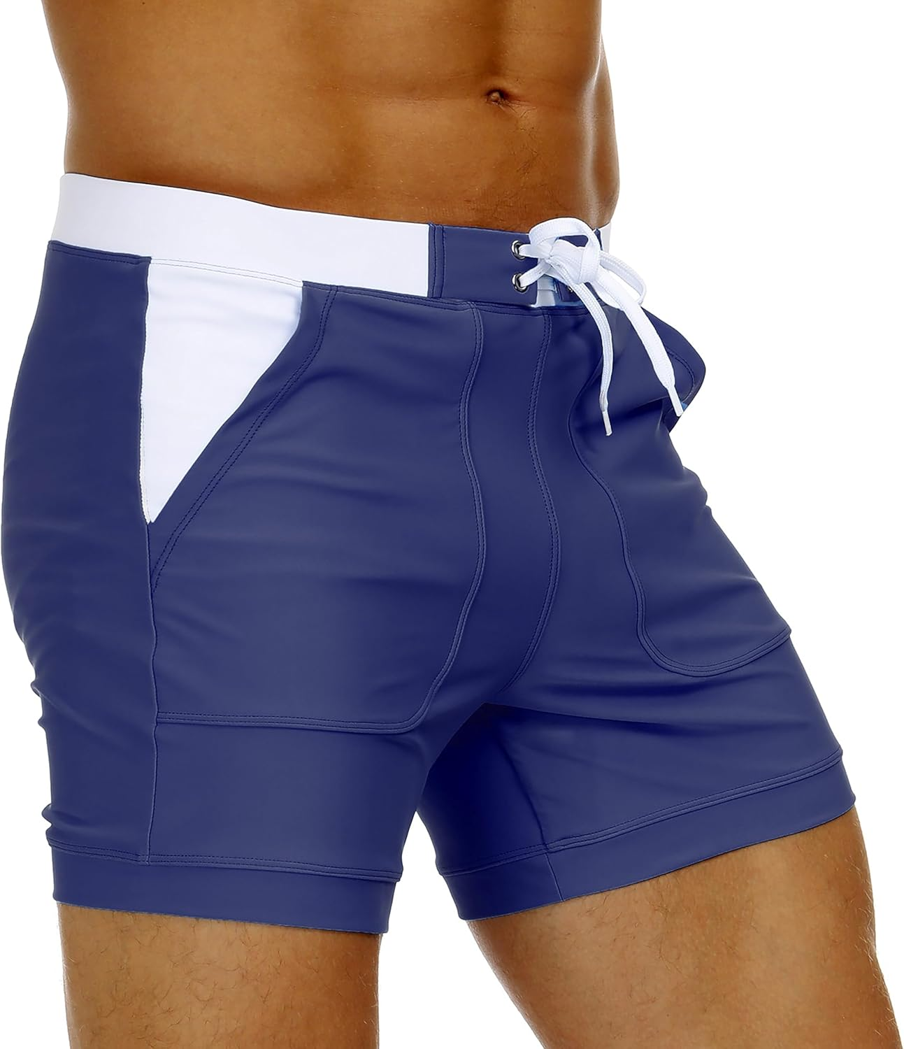 Zingther Men'S Stretchy Quick-Dry Swim Trunks, 4" Inseam Shorts with Pockets image number 2
