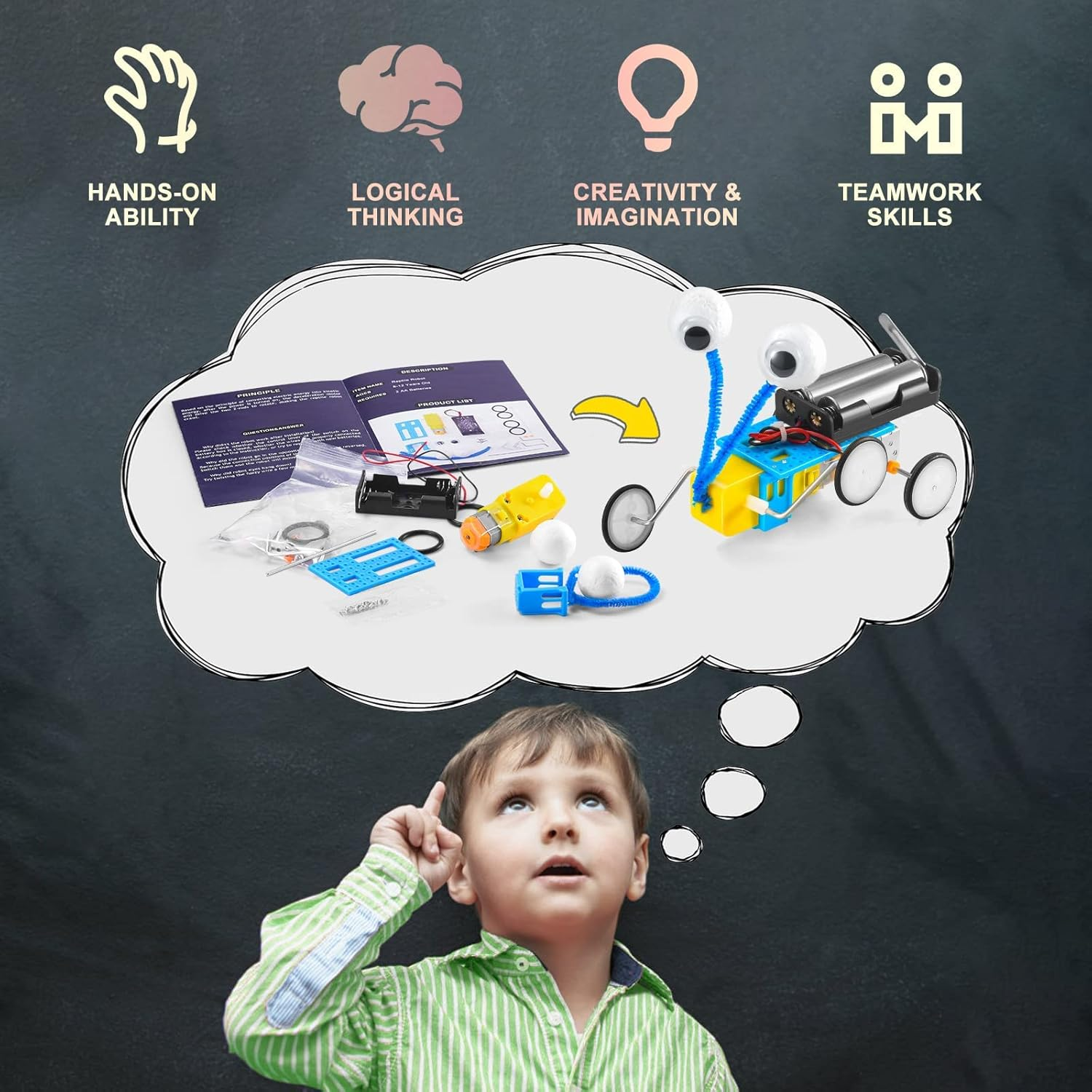 STEM Robotics Science Kits, DIY Projects for Kids 6-12, Electronic Science Experiments, Robot Building Craft Toys, Engineering Kits, Ideal Christmas Birthday Gifts for Boys & Girls image number 3