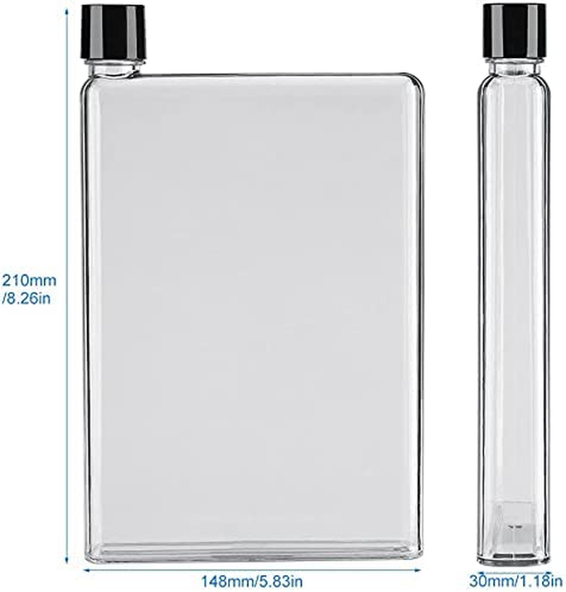 Tyenaza Flat Water Bottle, Slim Water Bottle for Purse, Leak Proof Slim Handbag Poket Drinking Bottle for Outdoor Sports Fitness Camping Hiking Cycling 750Ml