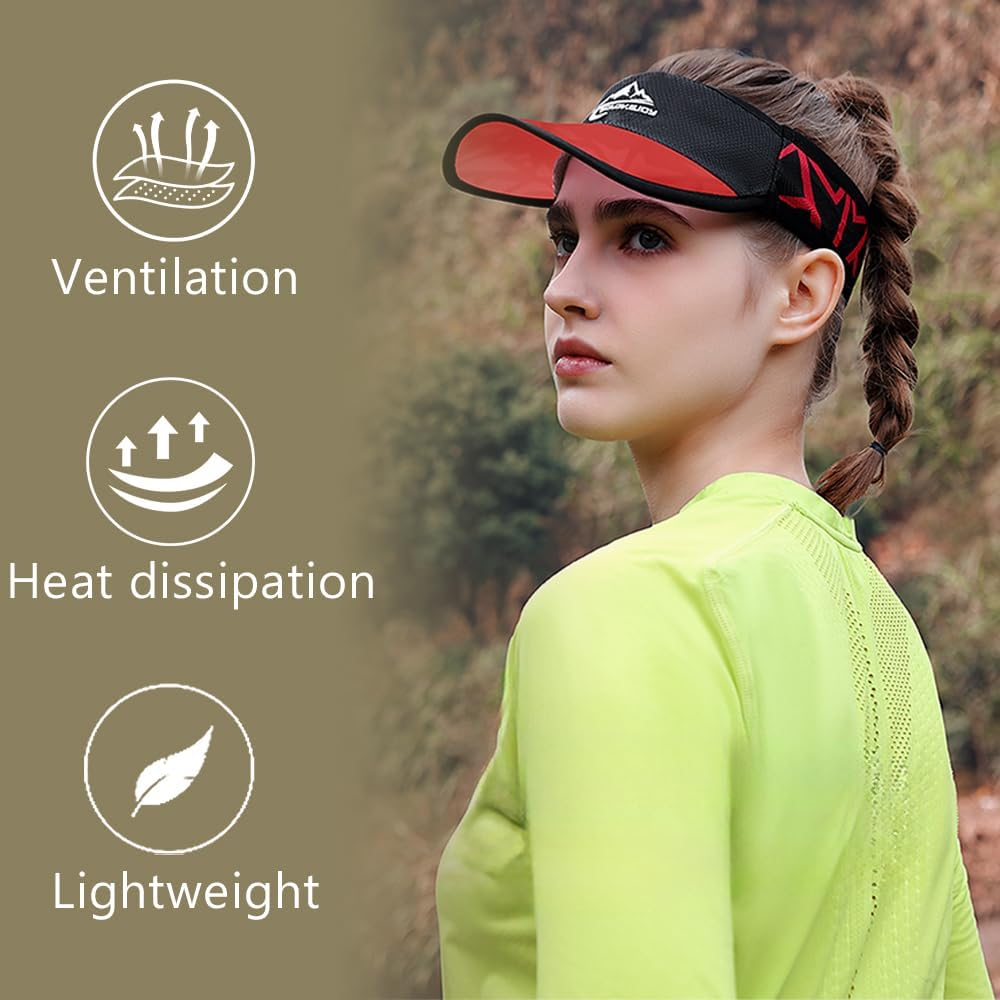 Ptduabenlu Sports Sun Visor Cap Men Women Lightweight Packable Cooling Stretchy Outdoor Visor Hat for Riding Fishing Running Tennis Golf image number 2