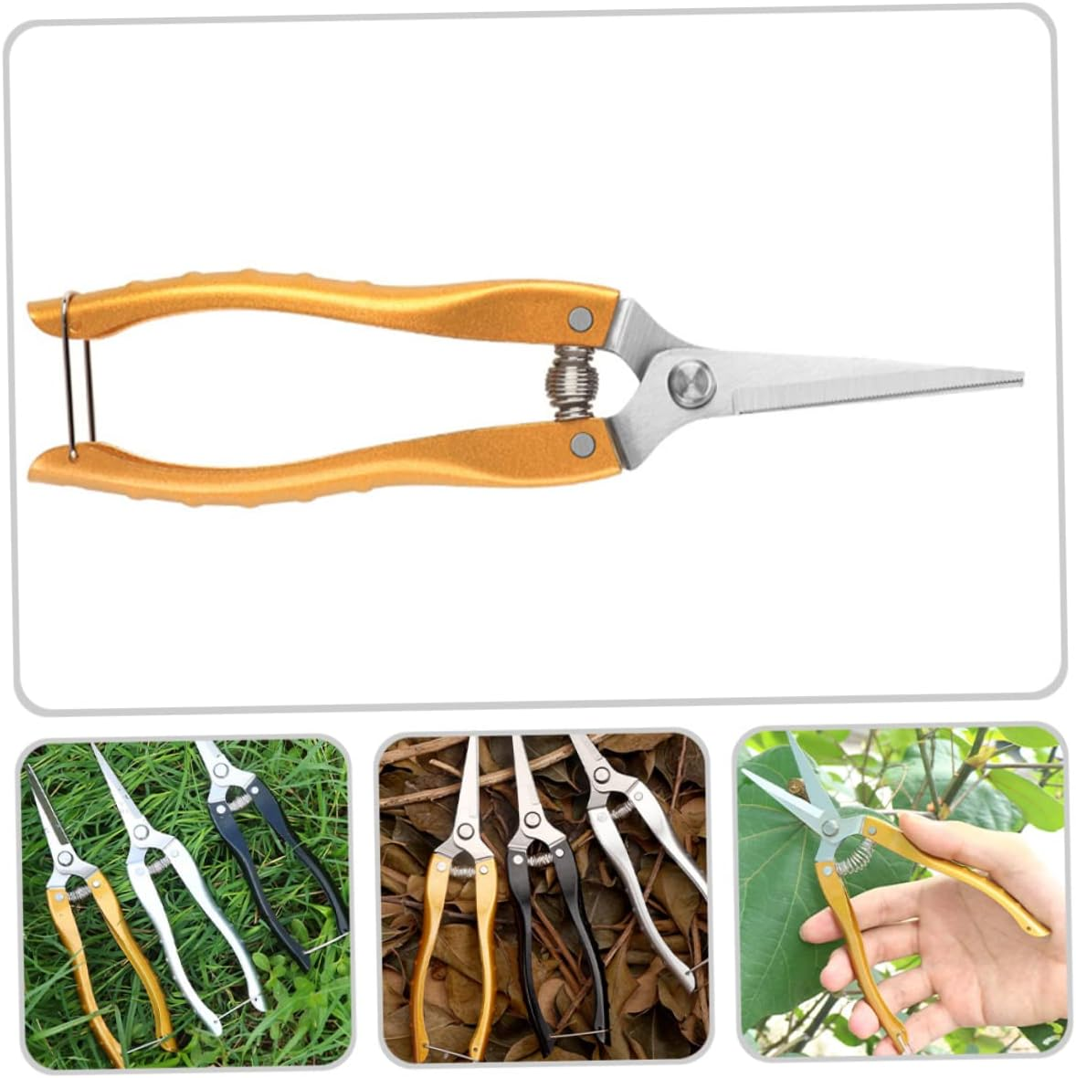 DOITOOL 2Pcs Garden Pruning Scissors Stainless Steel Gardening Scissors for Plant Shears for Garden Shears Pruning and Harvesting image number 1