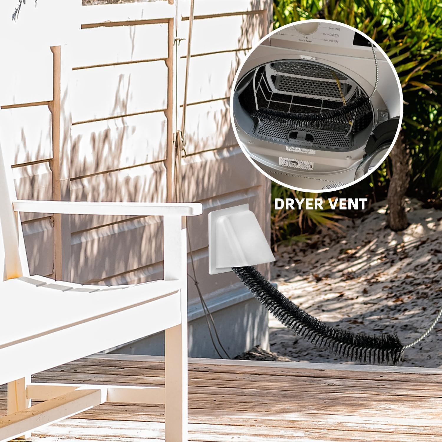 2 Pc Dryer Cleaner Vent Brush,Washing Vacuum ，Washing Machine Cleaning Inner Cylinder Inner Wall，Household Pipe Long Handle Full Bristle Cleaning Brush (Black, 75CM) image number 4