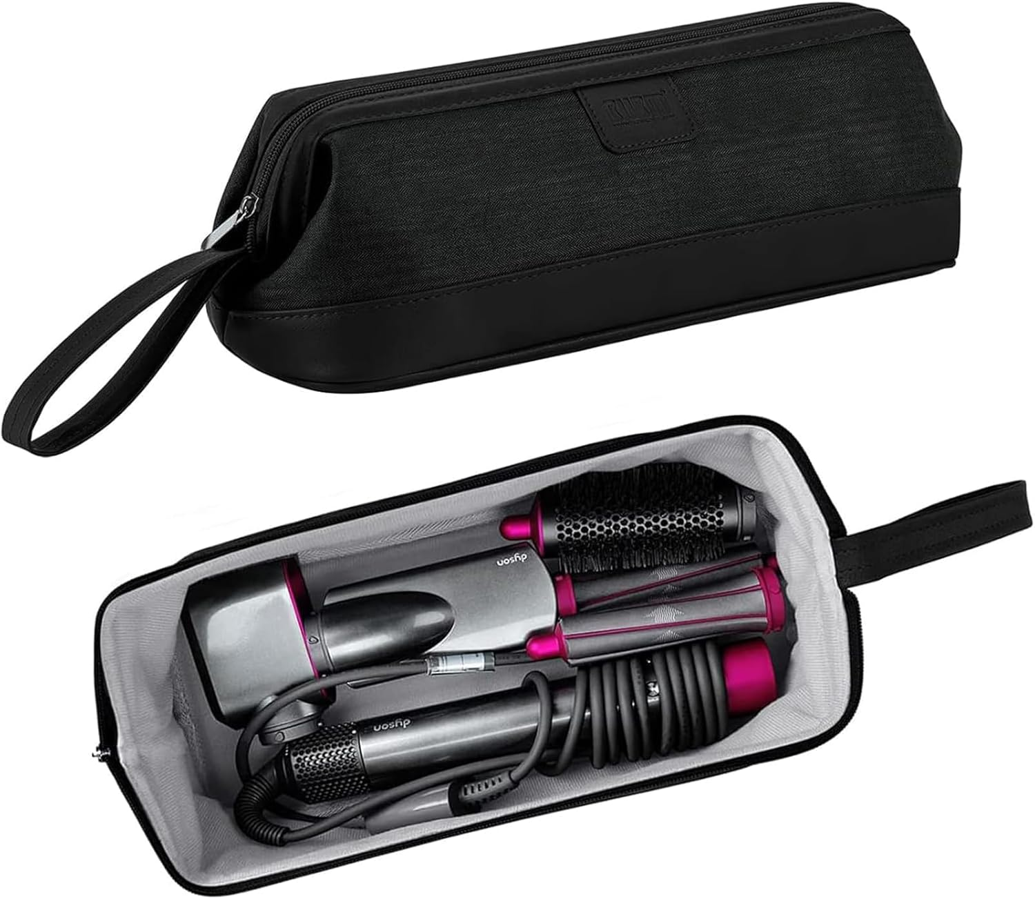 Portable Travel Storage Bag Compatible with Dyson Supersonic Hair Dryer/Dyson Airwrap Styler/Dyson Corrale Hair Straightener, Black, Travel