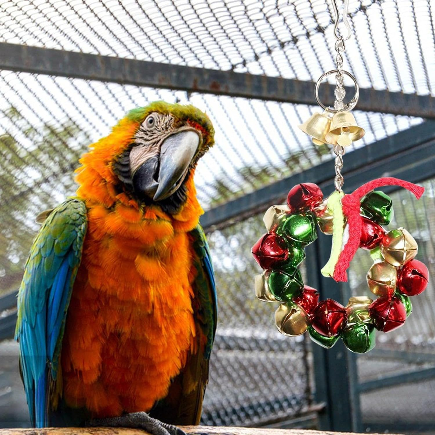 Shurzzesj Bird Cage Bells, Parrot Chew Toys, Iron Bells, Parrot Enrichment Toys for Cockatiels, Cockatiels, Conures, Parakeets, Budgies, Love Birds image number 1