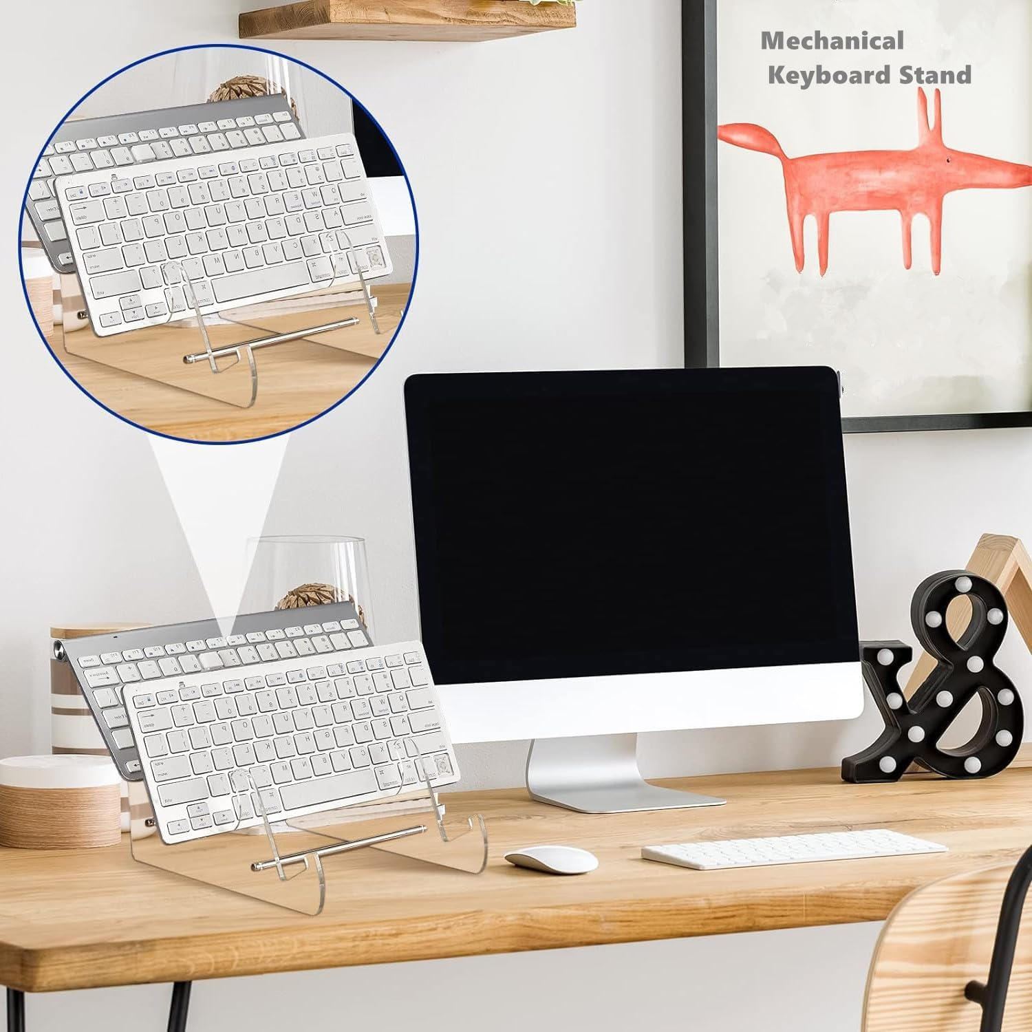 3-Tier Acrylic Key Board Holder Display Stand, Keyboard Display Stand Storage Stand Display Mechanical Keyboard Holder Transparent Acrylic Stand (1 Pcs) image number 6