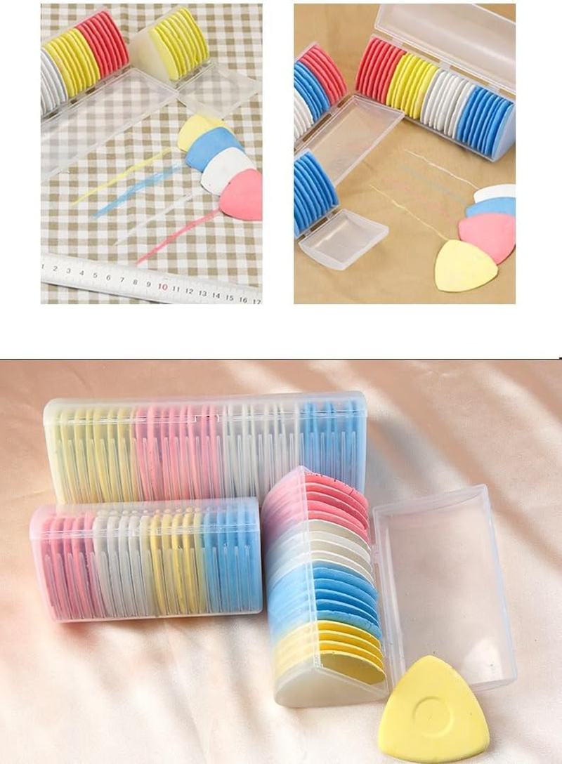HIGHROCK Tailor'S Chalk Triangle Chalk, 4 Colours Sewing Chalk Fabric Marker Chalks with Plastic Storage Box for Crafting, Sewing, Fabric Marking (10) image number 4