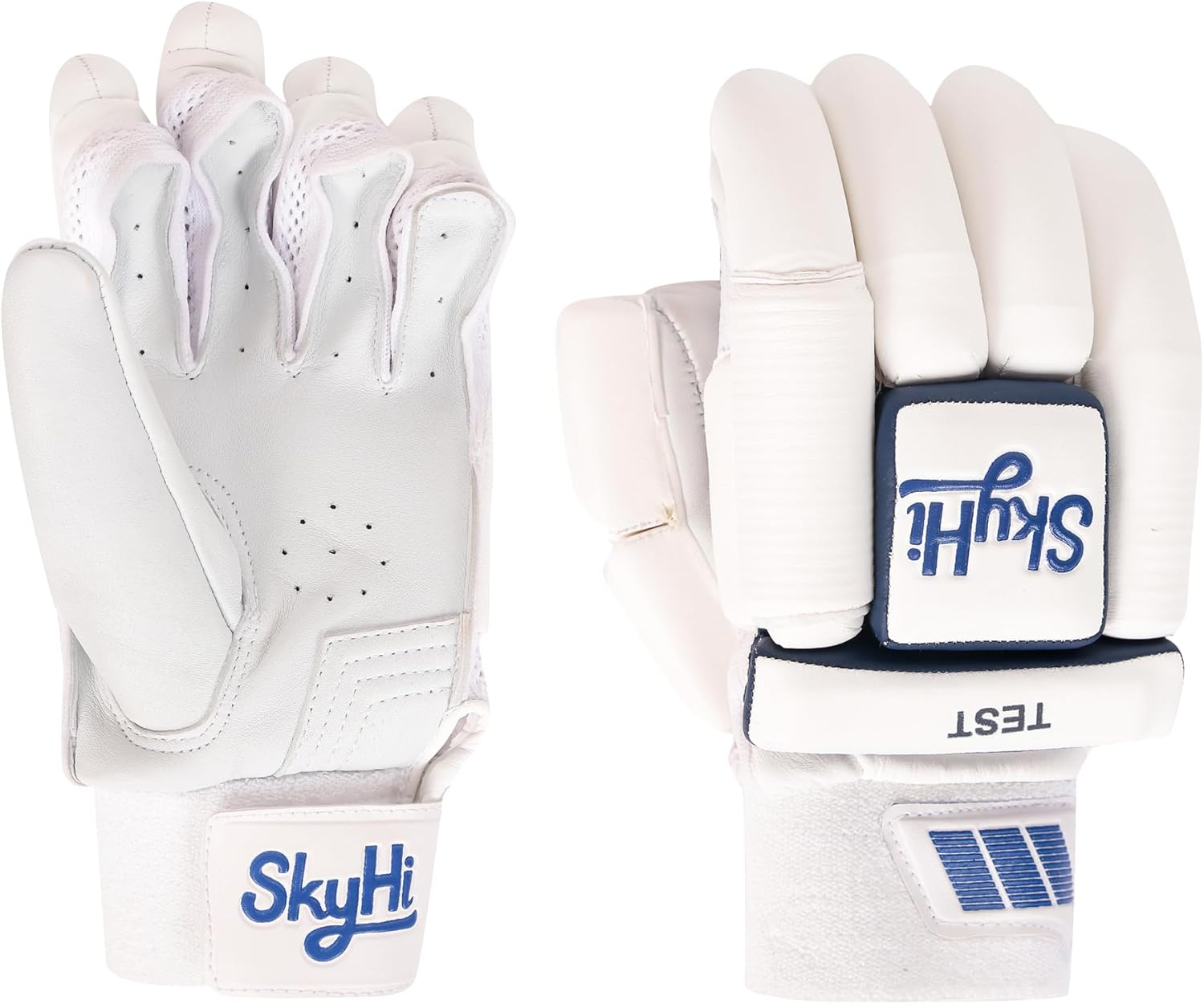 SKYHI Test Cricket Batting Gloves | Lighweight Leather Cricket Batting Gloves for Mens Right Hand and Left Hand Batsman image number 2