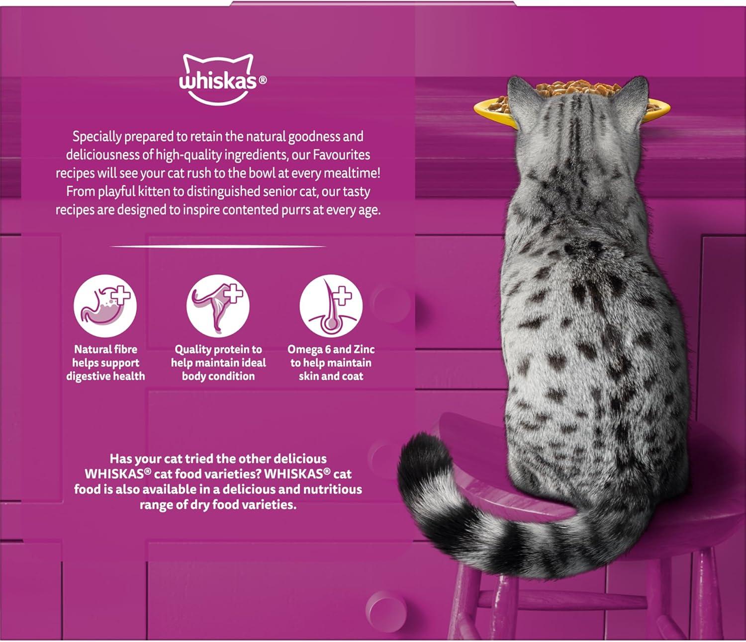 Whiskas Favourites with Chicken Cat Wet Food 85 G (Pack of 60) image number 3